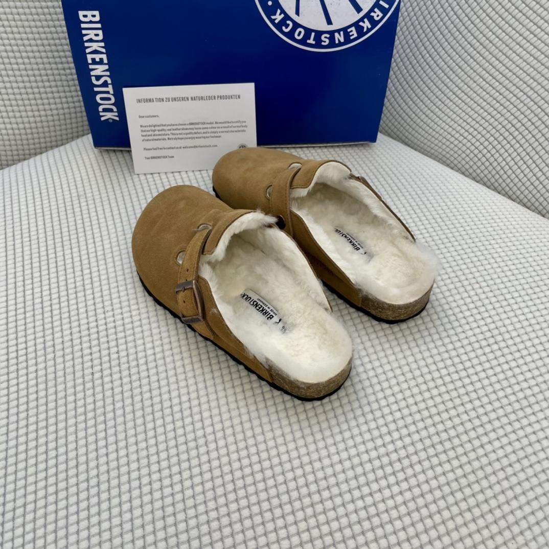 Birkenstock Wildleder-Boston-Clogs aus Shearling - EUR FASHION