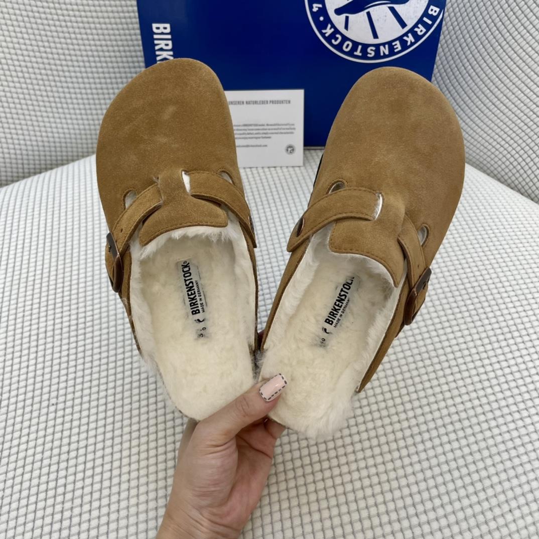 Birkenstock Wildleder-Boston-Clogs aus Shearling - EUR FASHION