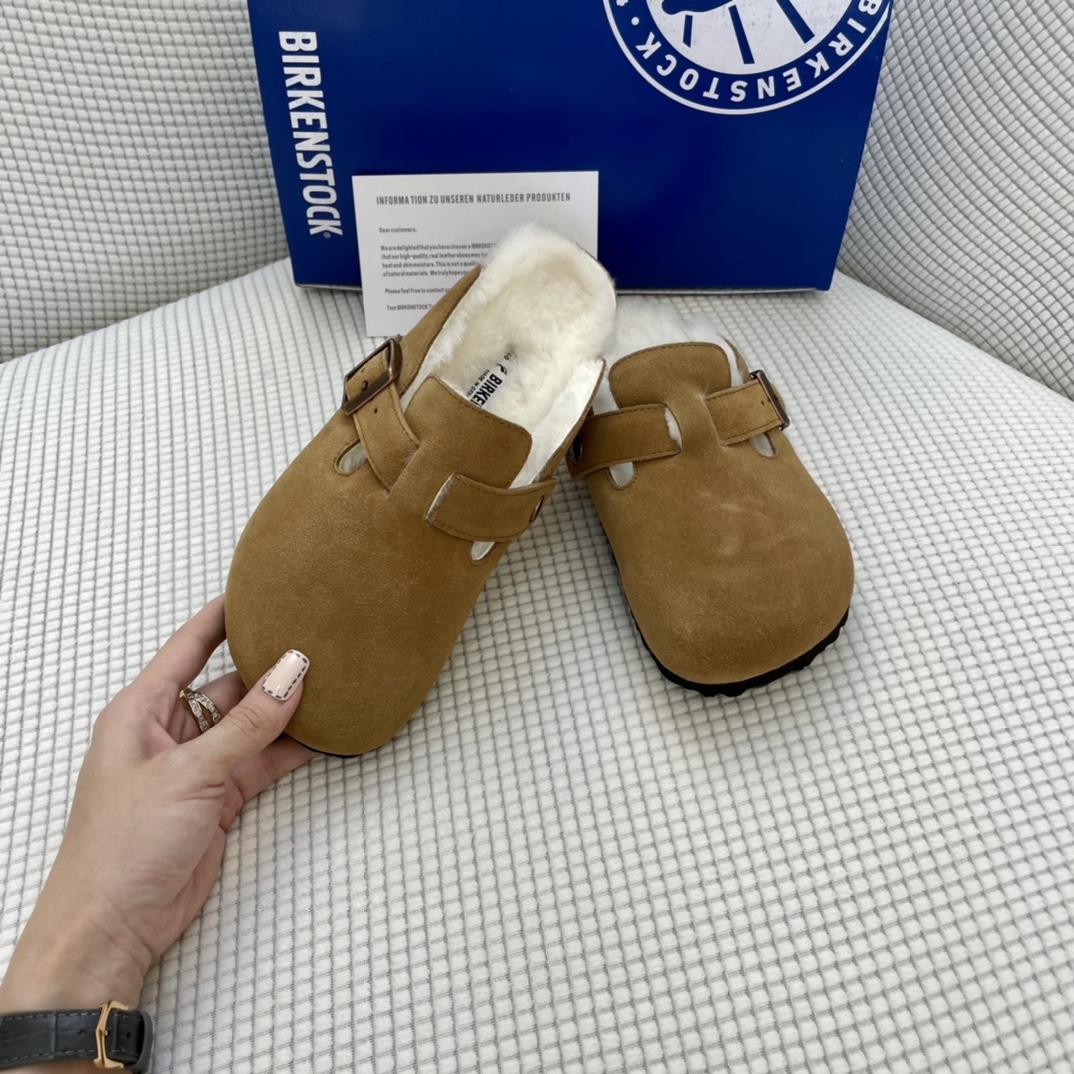 Birkenstock Wildleder-Boston-Clogs aus Shearling - EUR FASHION