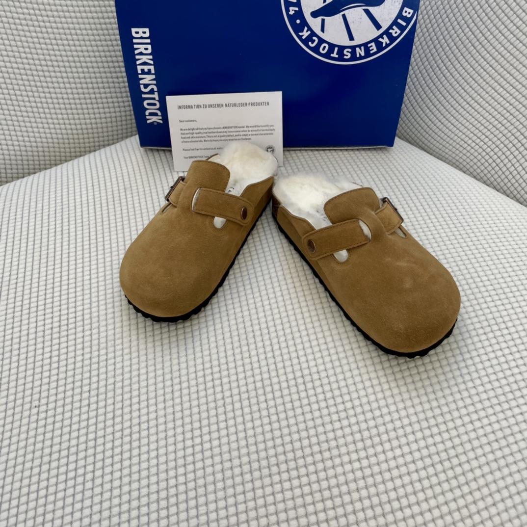 Birkenstock Wildleder-Boston-Clogs aus Shearling - EUR FASHION