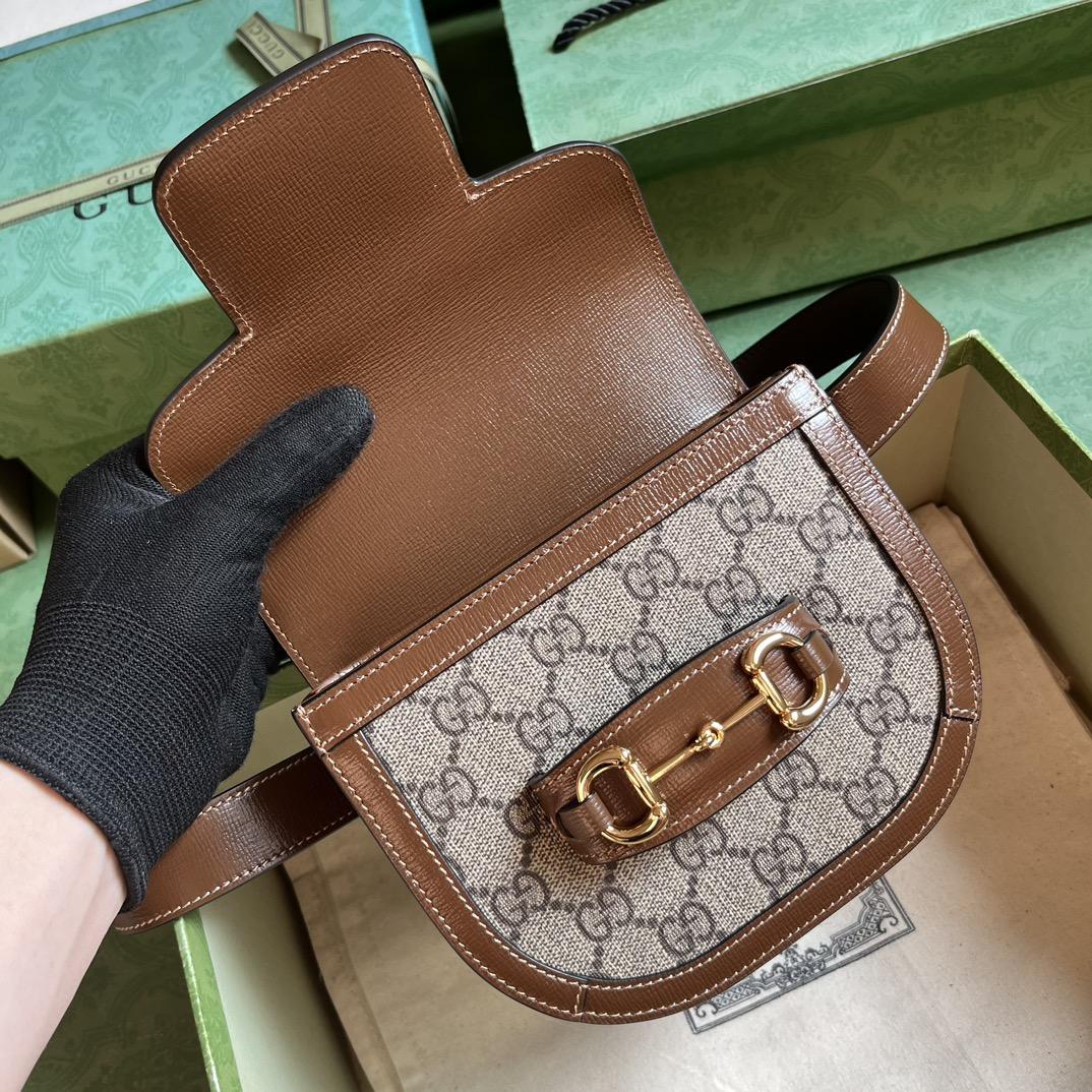 Gucci Horsebit 1955 abgerundete Gürteltasche (16 x 13 x 6,5 cm) - EUR FASHION