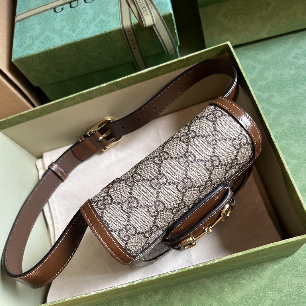 Gucci Horsebit 1955 abgerundete Gürteltasche (16 x 13 x 6,5 cm) - EUR FASHION