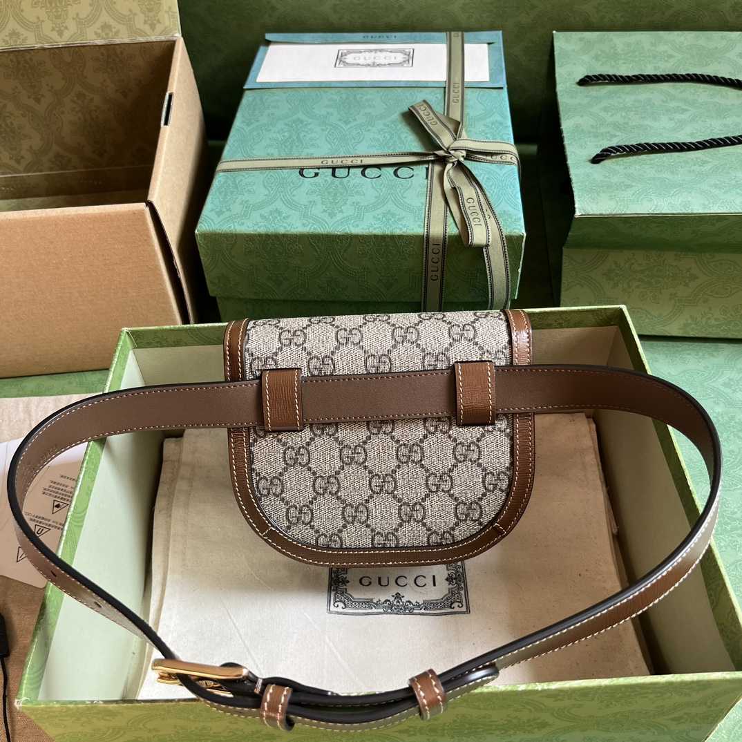 Gucci Horsebit 1955 abgerundete Gürteltasche (16 x 13 x 6,5 cm) - EUR FASHION