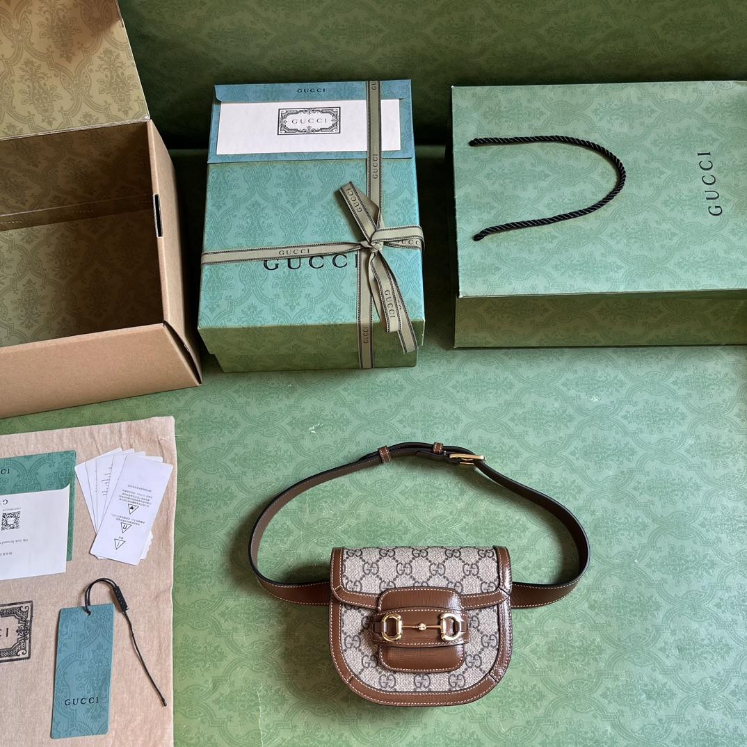 Gucci Horsebit 1955 abgerundete Gürteltasche (16 x 13 x 6,5 cm) - EUR FASHION