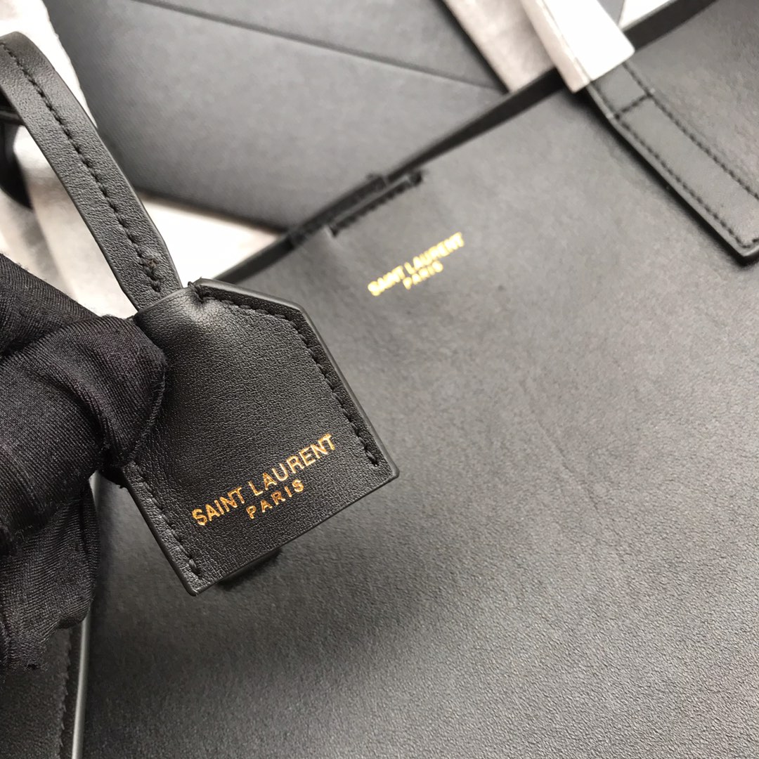 Saint Laurent Einkaufstasche aus geschmeidigem Leder (38 x 28 x 13 cm) - EUR FASHION