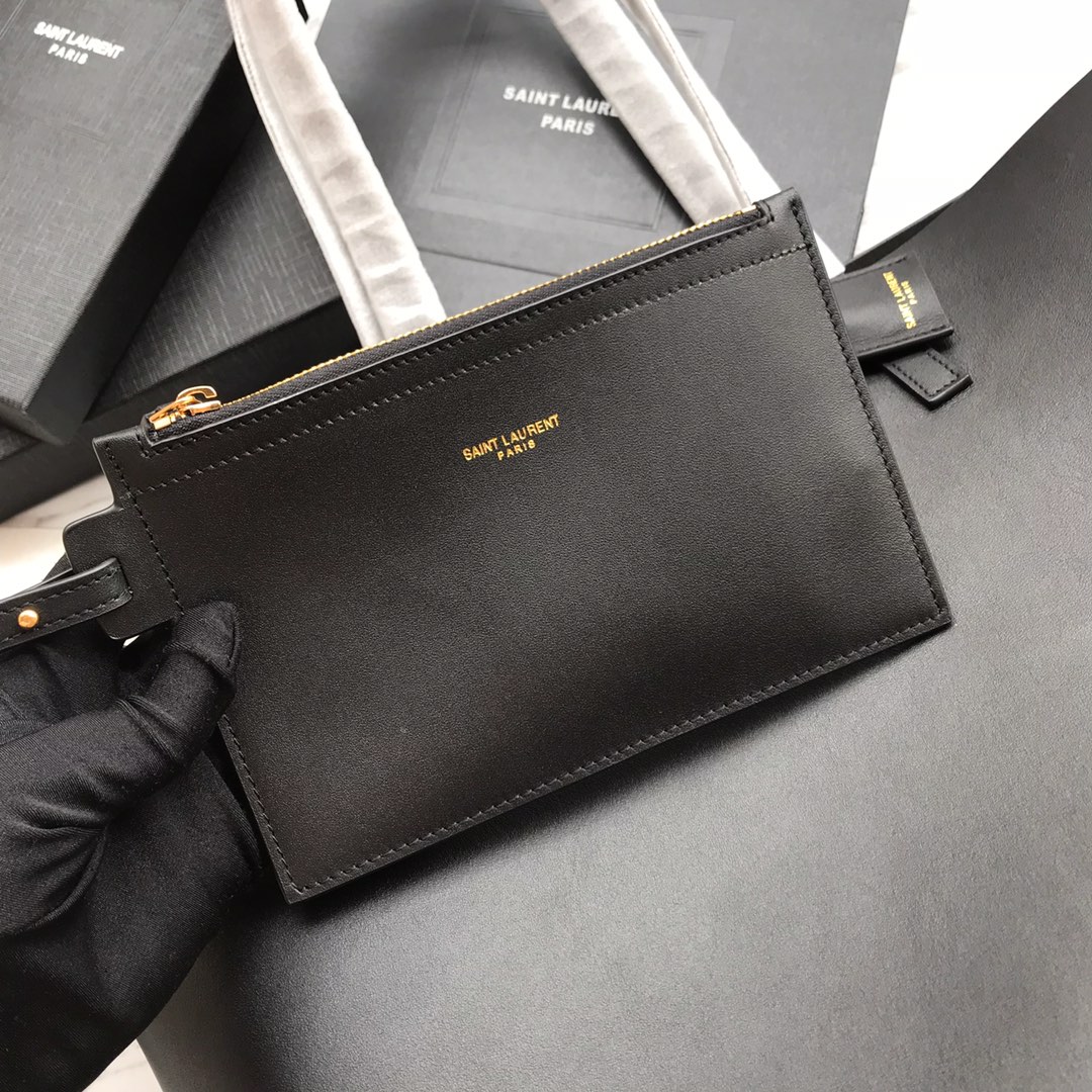 Saint Laurent Einkaufstasche aus geschmeidigem Leder (38 x 28 x 13 cm) - EUR FASHION