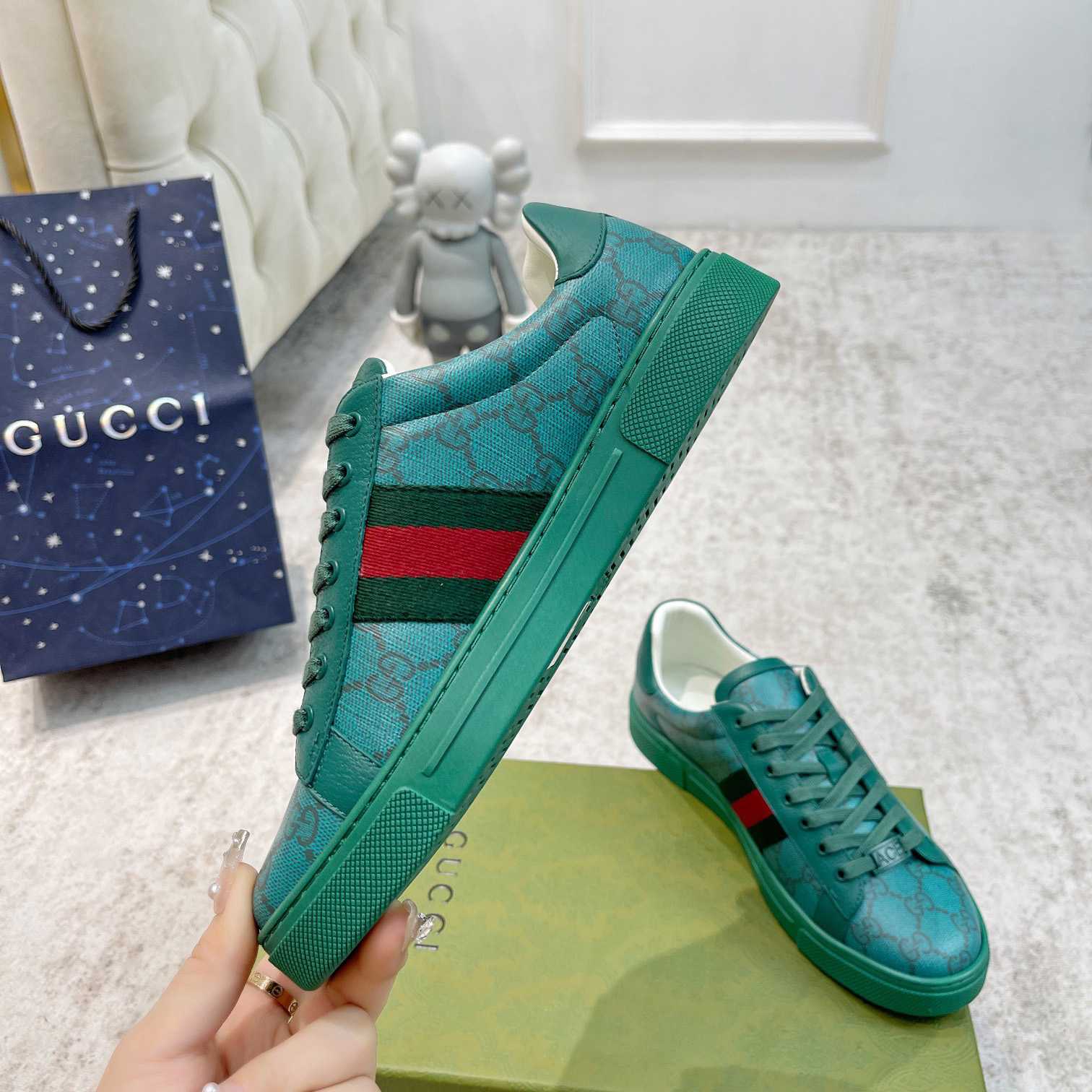 Gucci Ace GG Crystal Canvas Sneaker - EUR FASHION