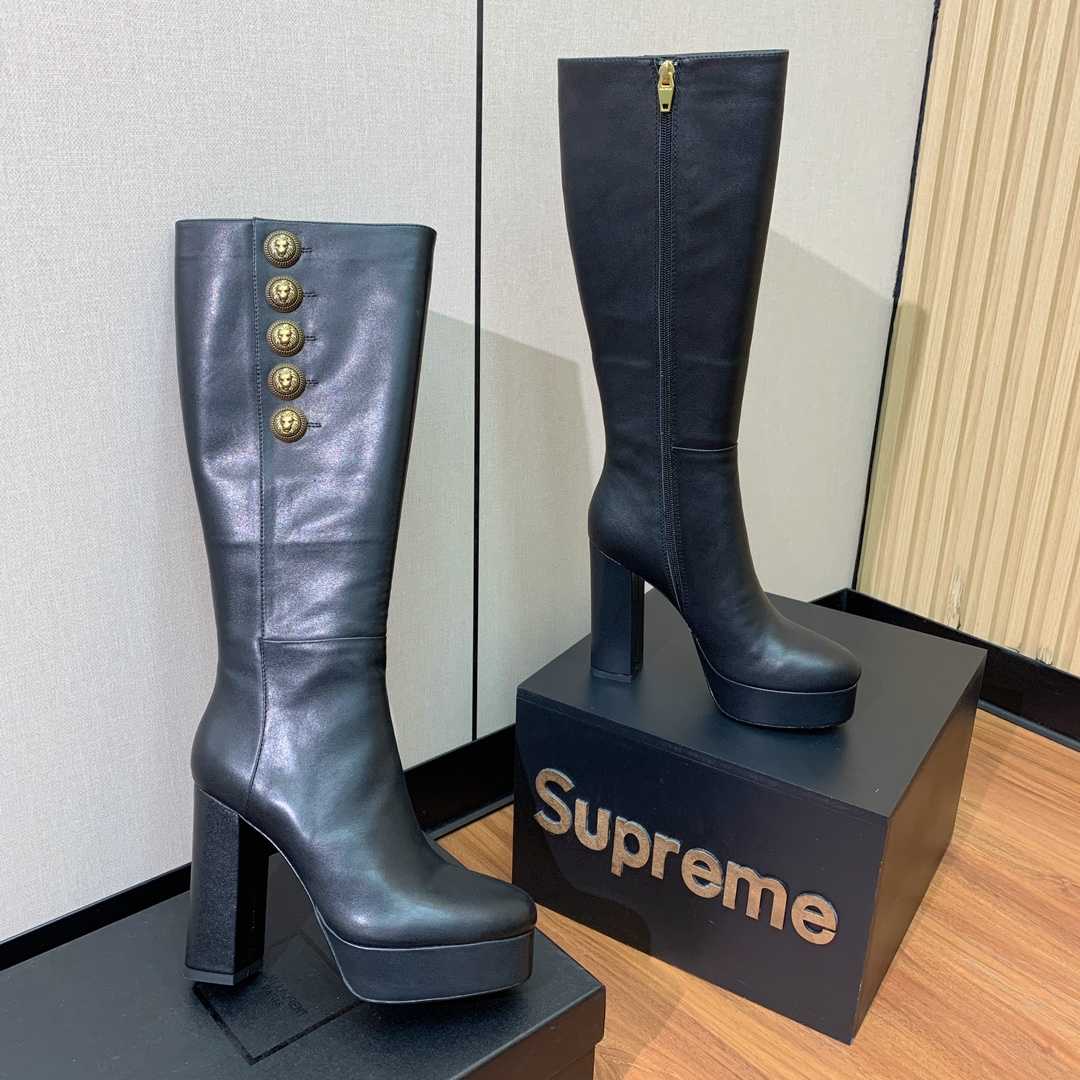 Balmain Brune Lederstiefel - EUR FASHION
