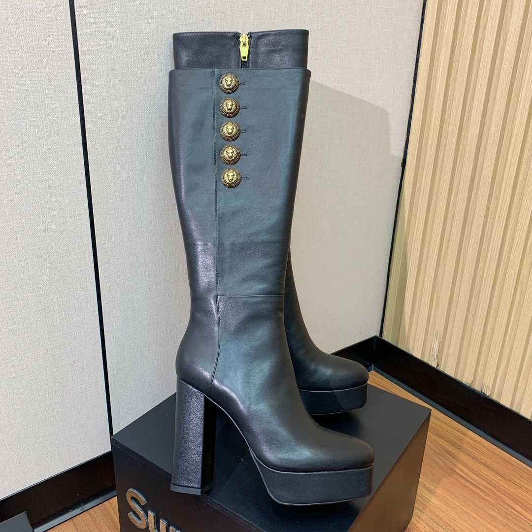 Balmain Brune Lederstiefel - EUR FASHION