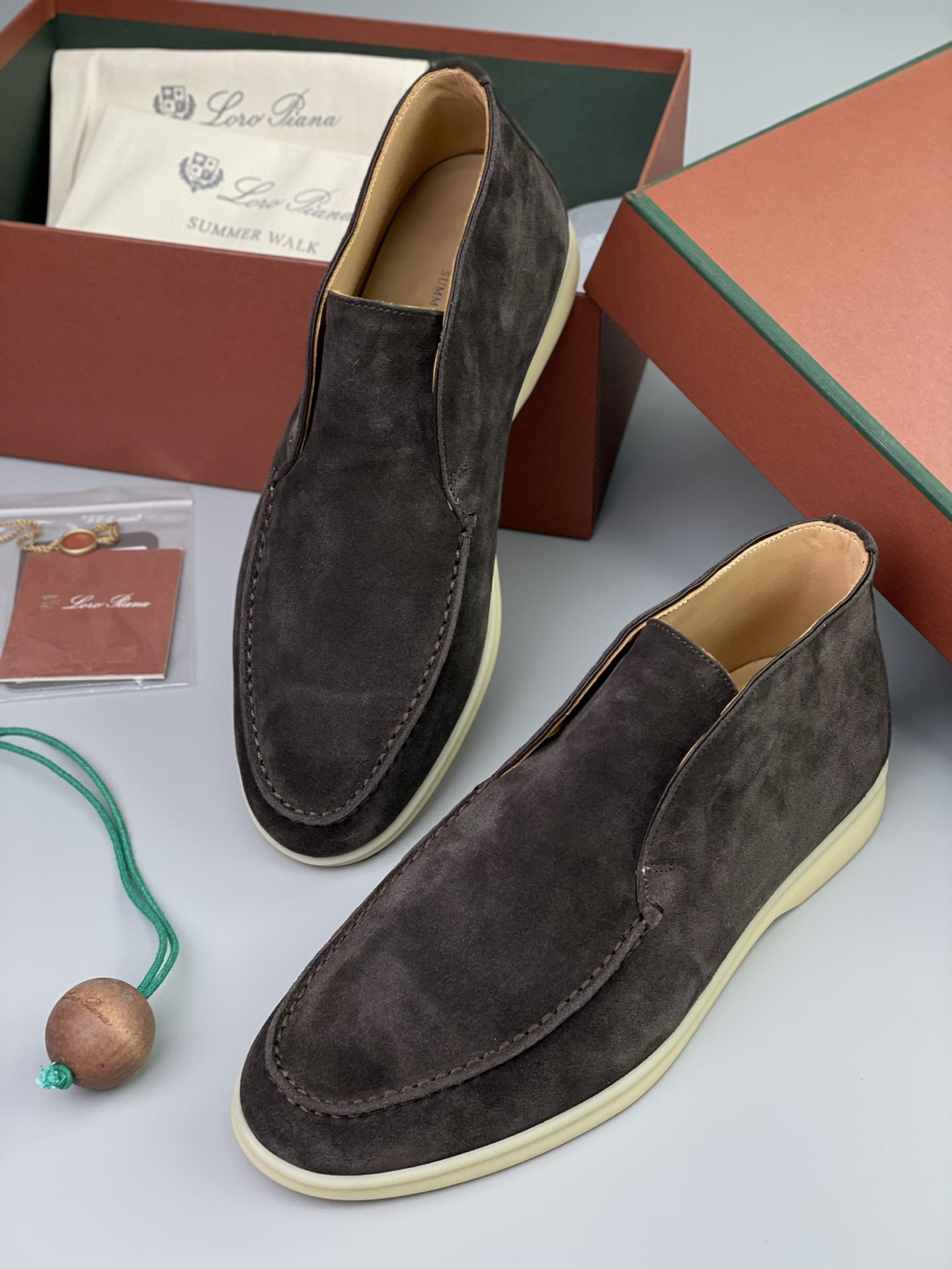 Loro Piana Sommerwalk-Loafer mit weißer Sohle in Braun - EUR FASHION