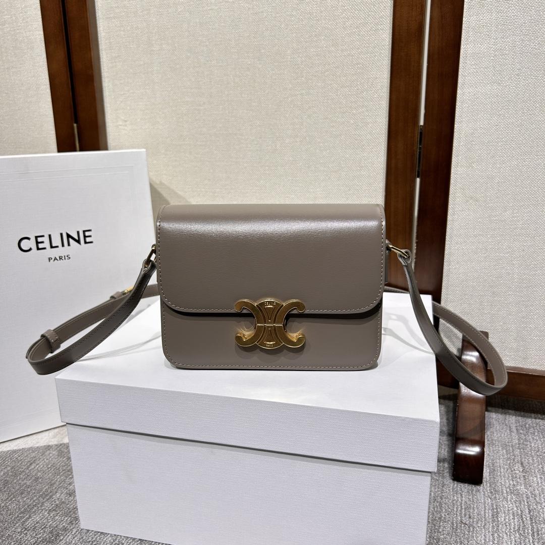 Celine Teen Triomphe Tasche aus glänzendem Kalbsleder - EUR FASHION