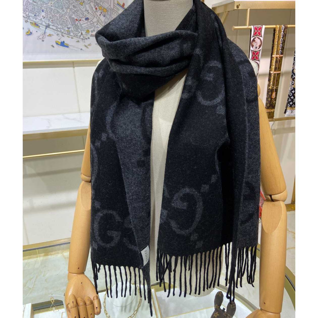 Gucci GG Cashmere Jacquard Scarf - EUR FASHION