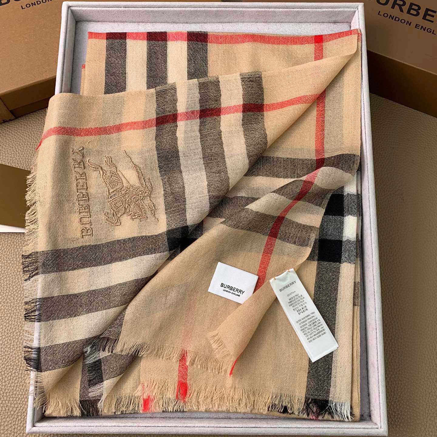 Burberry Lightweight Check Wool Silk Scarf - EUR FASHION