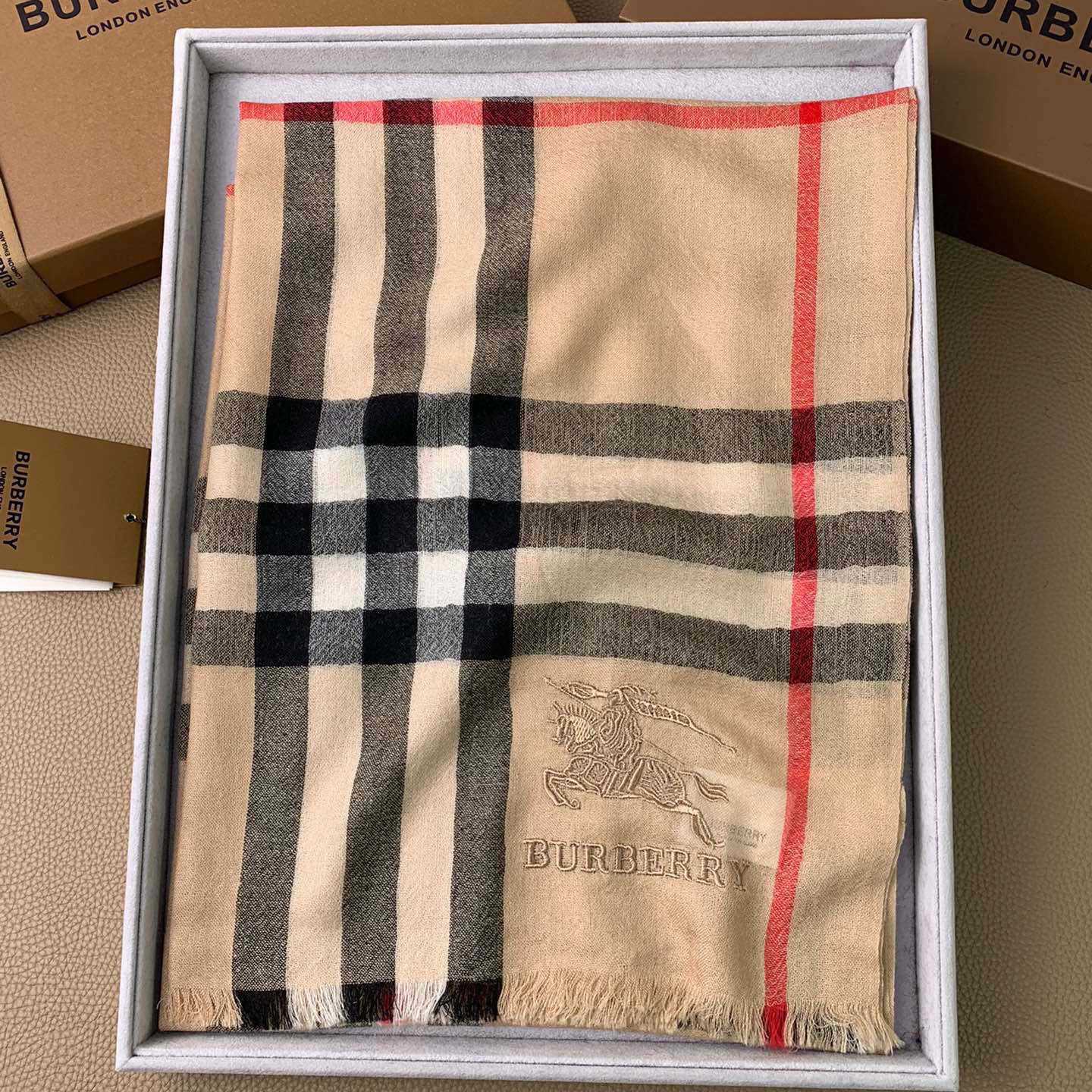 Burberry Lightweight Check Wool Silk Scarf - EUR FASHION