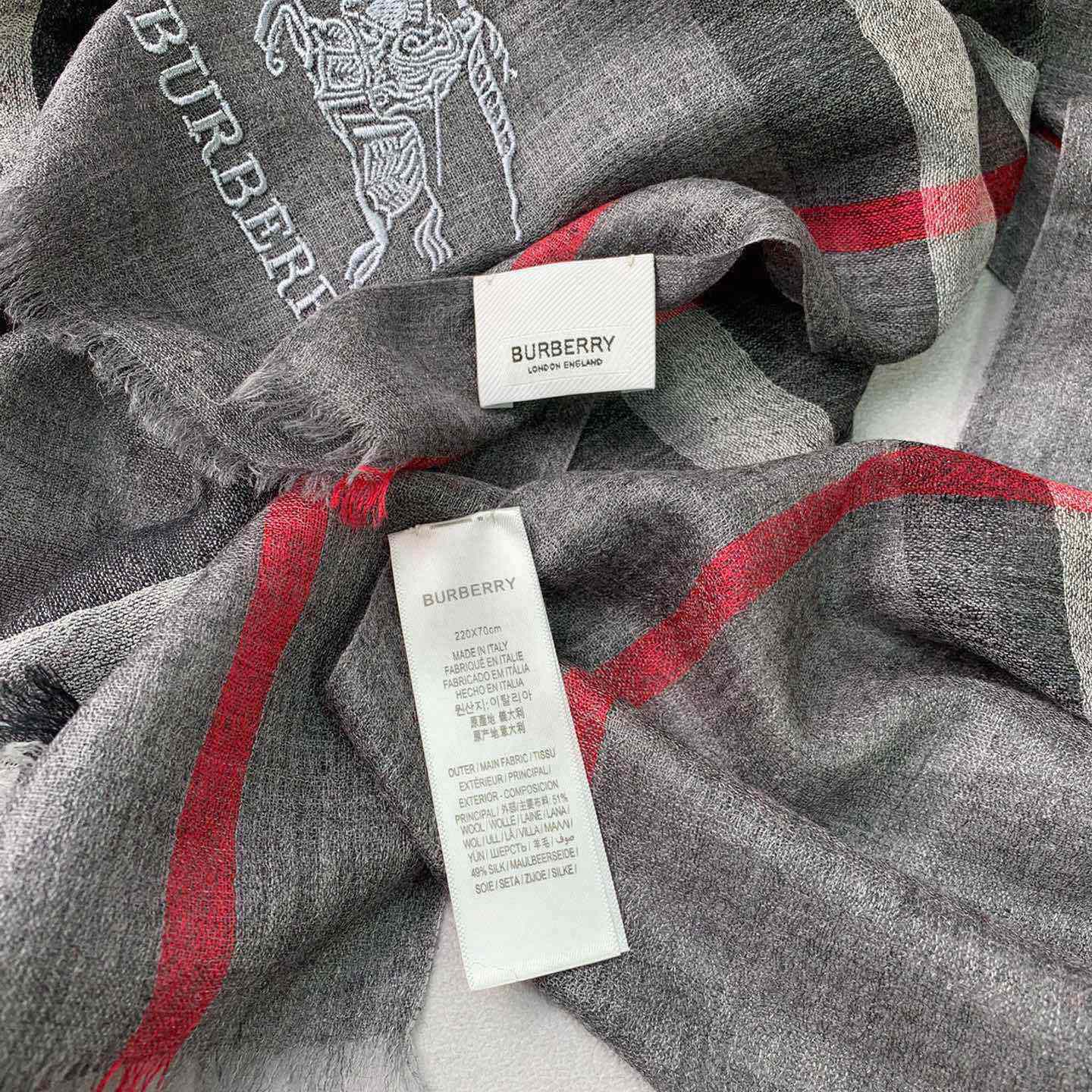 Burberry Lightweight Check Wool Silk Scarf - EUR FASHION