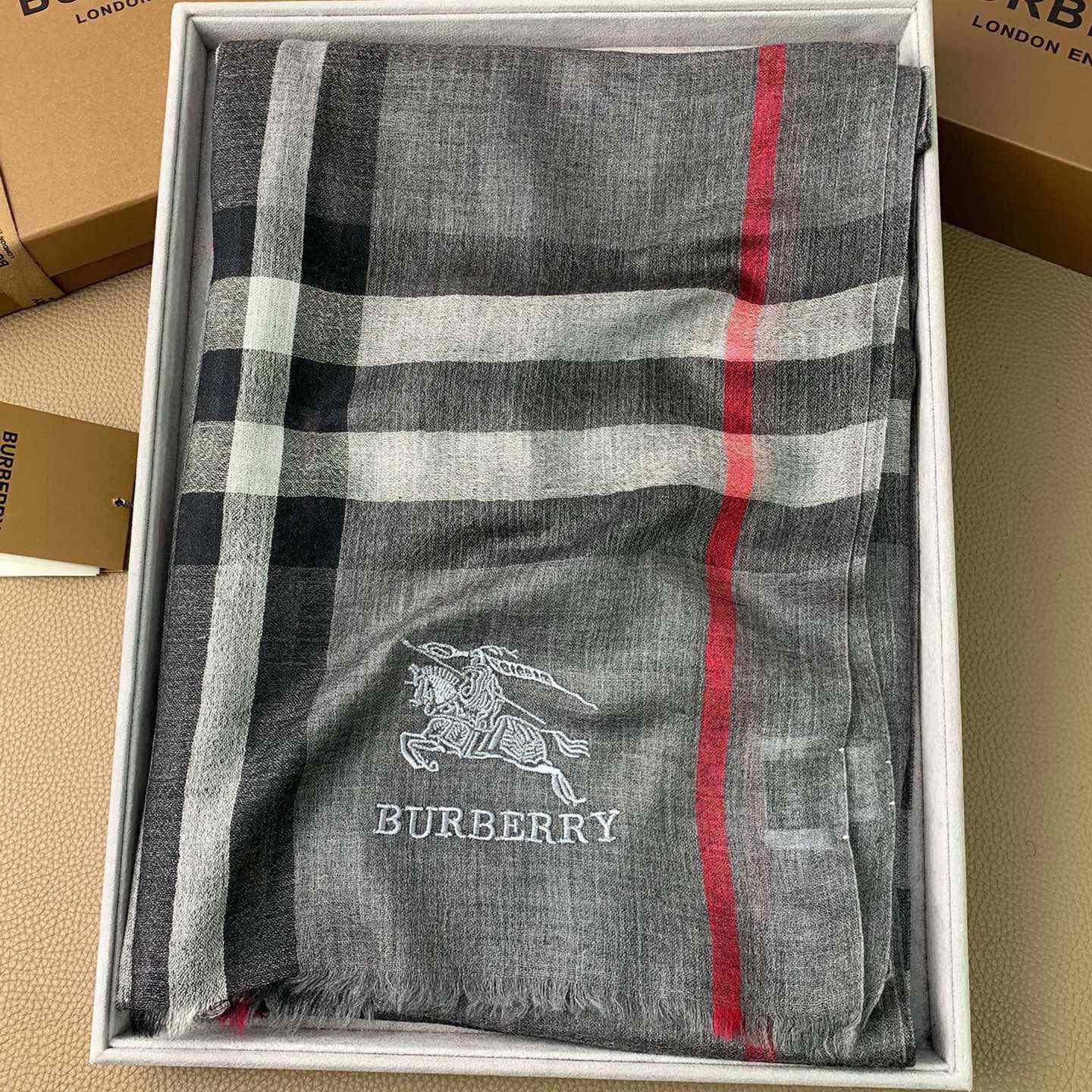 Burberry Lightweight Check Wool Silk Scarf - EUR FASHION