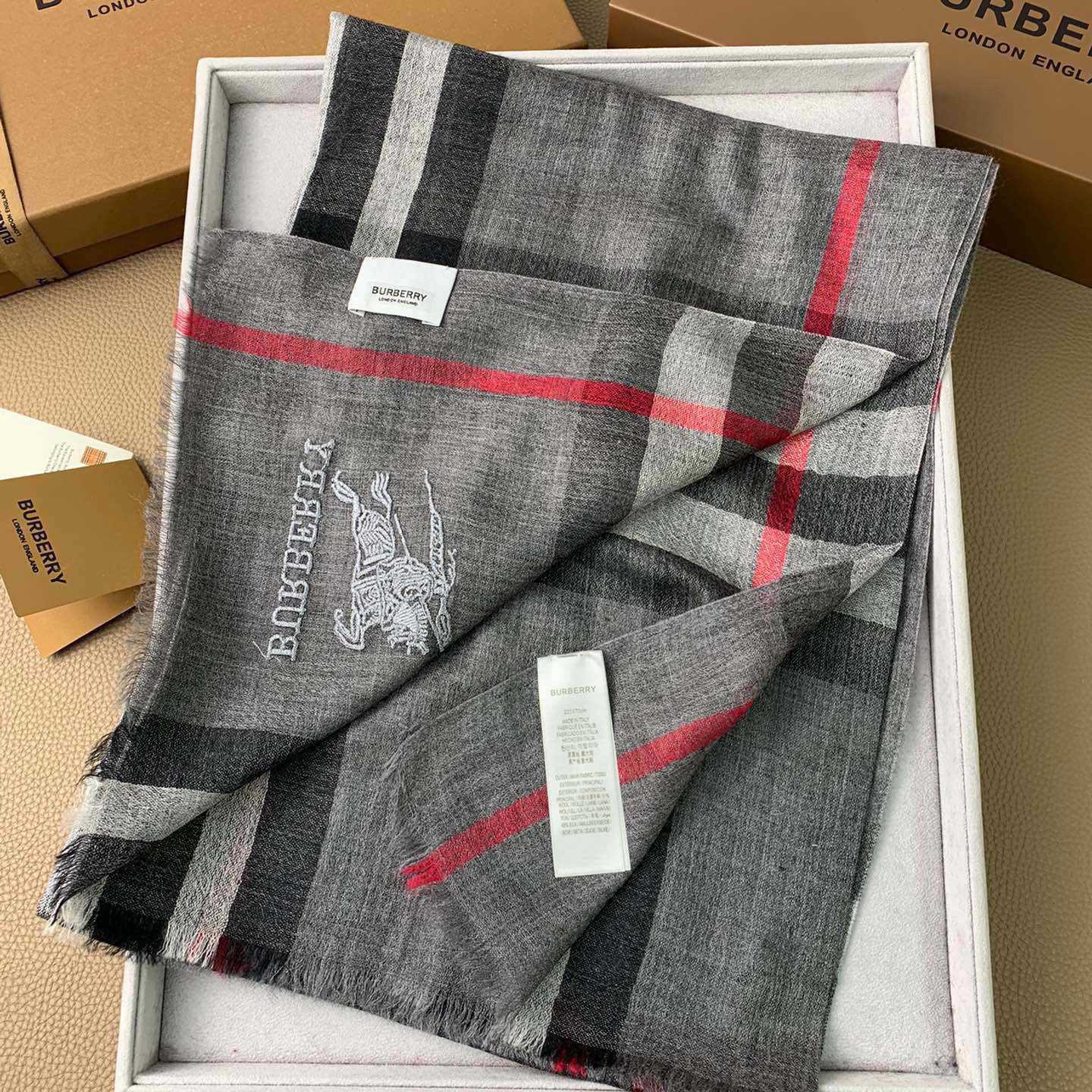 Burberry Lightweight Check Wool Silk Scarf - EUR FASHION