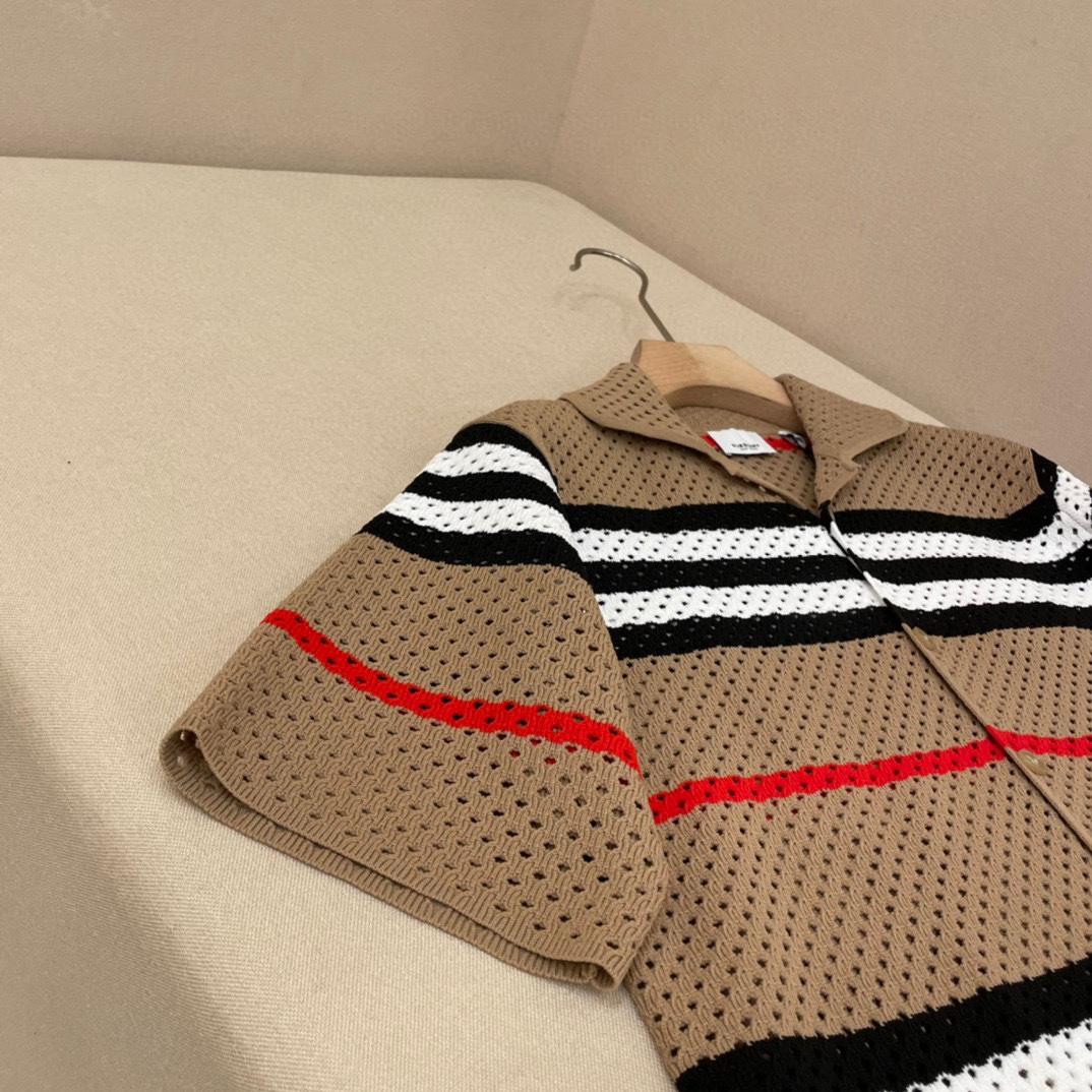 Burberry Icon Stripe Pointelle-Strickhemd<br>
 - EUR FASHION