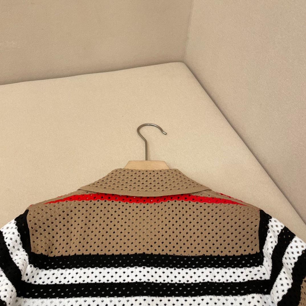 Burberry Icon Stripe Pointelle-Strickhemd<br>
 - EUR FASHION