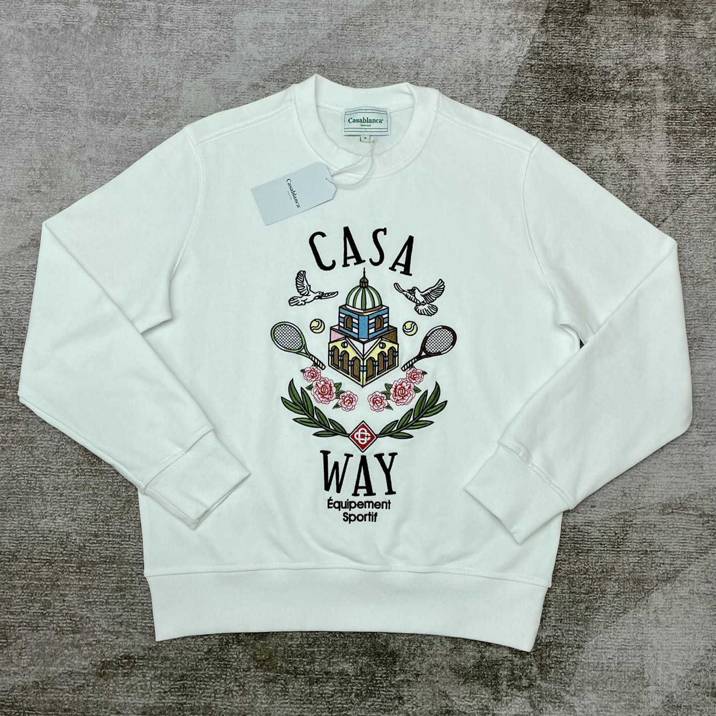 Casablanca Casa Way besticktes Baumwoll-Sweatshirt<br>
 - EUR FASHION