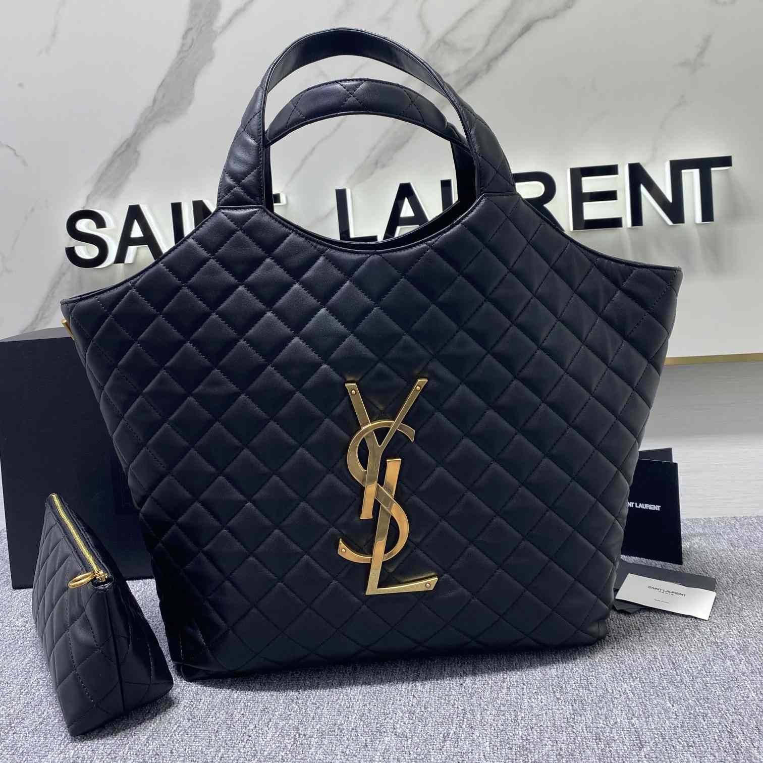 Saint Laurent Icare Maxi-Einkaufstasche aus gestepptem Lammleder<br>
 - EUR FASHION