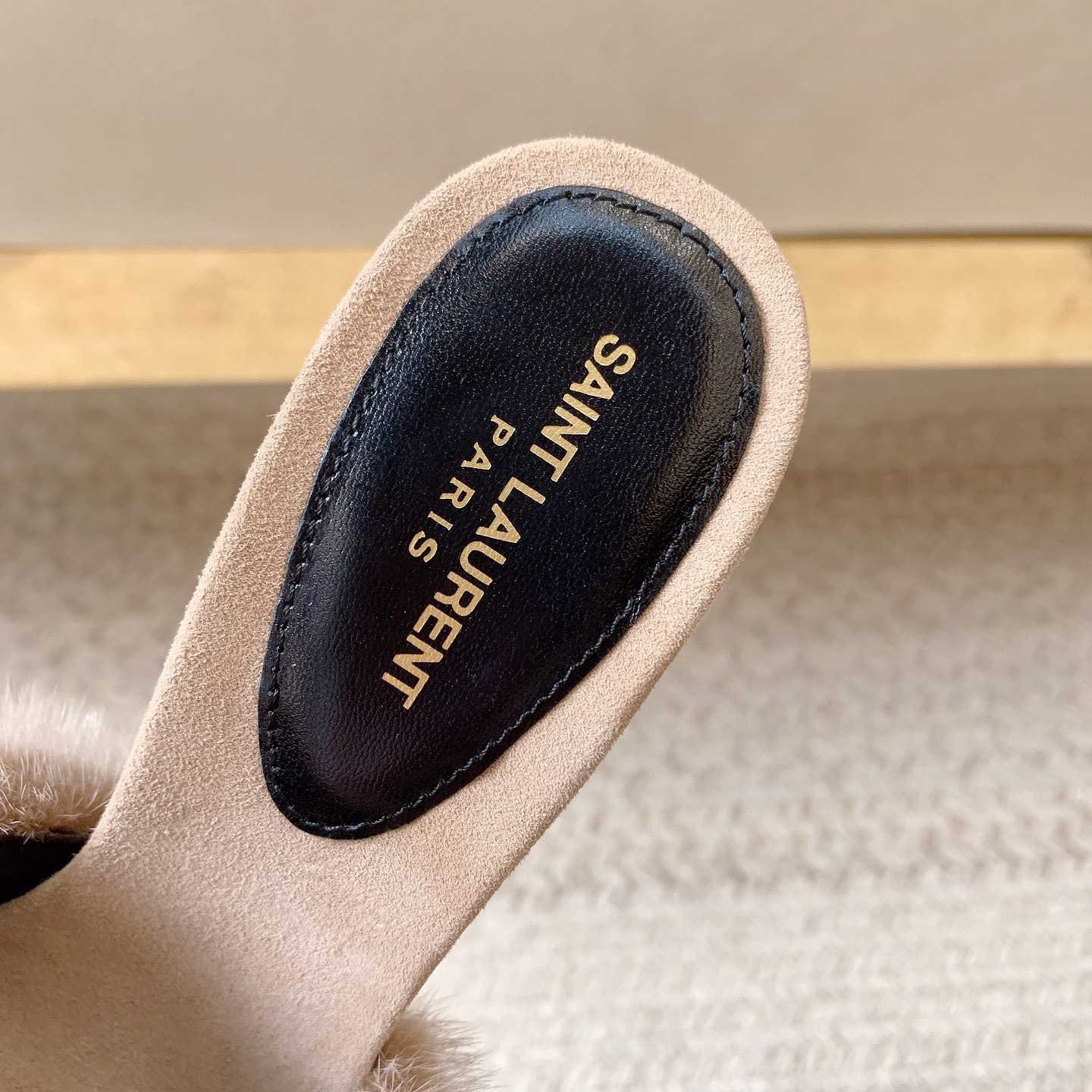 Saint Laurent LA 16 Mules aus tierfreiem Pelz und Wildleder<br>
 - EUR FASHION