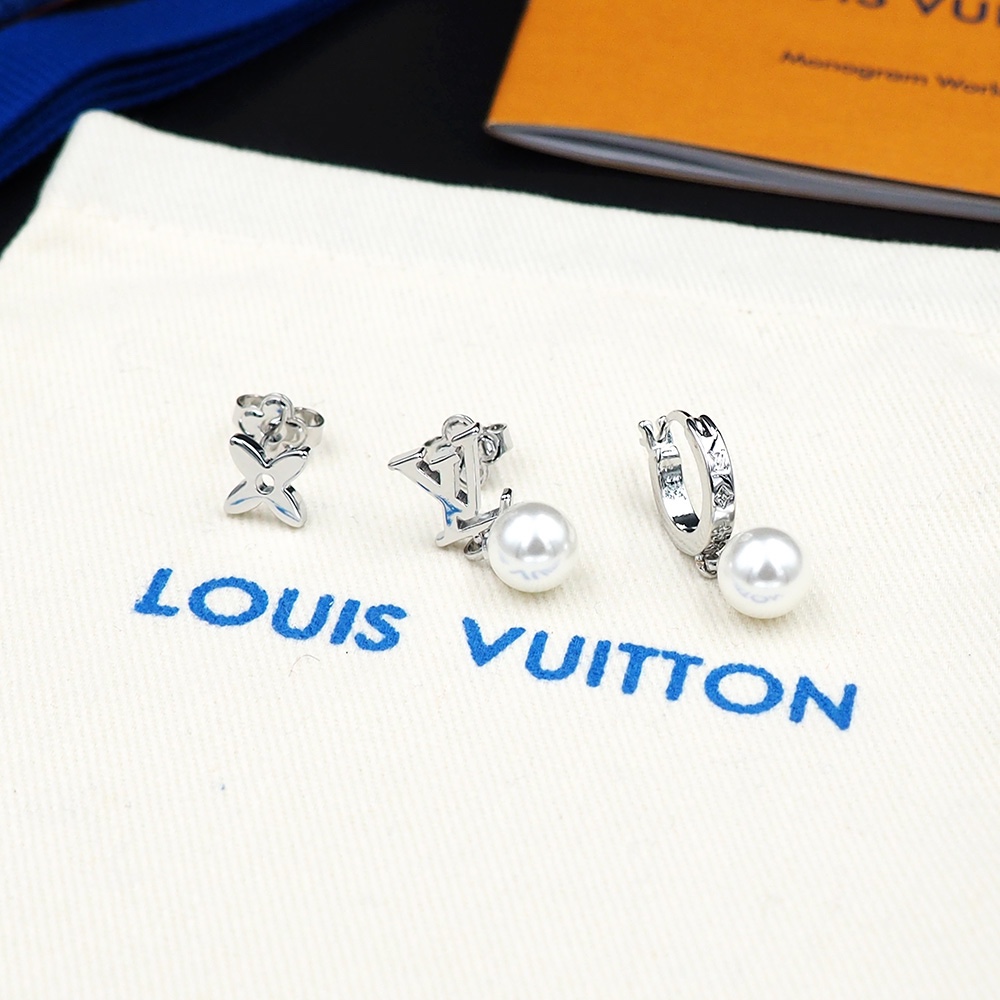 Louis Vuitton-Monogramm-Perlen-Ohrringe<br>
 - EUR FASHION