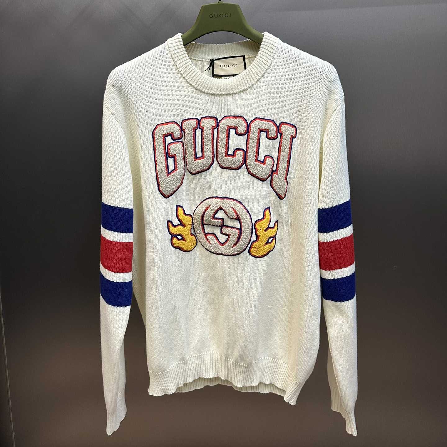 Gucci Cotton Jumper With Embroidery  - EUR FASHION