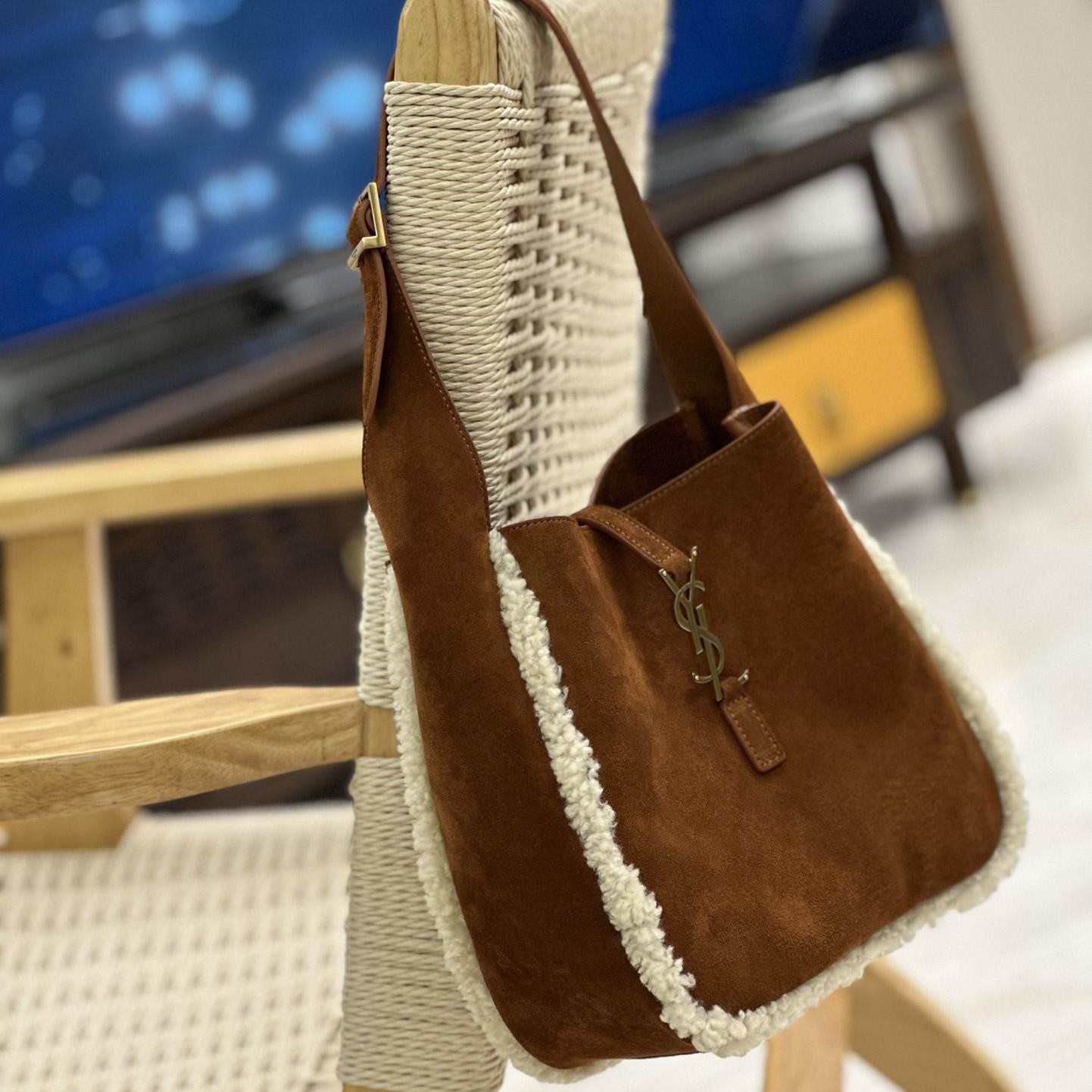 Saint Laurent LE 5 À 7 Supple Small In Suede And Shearling - EUR FASHION