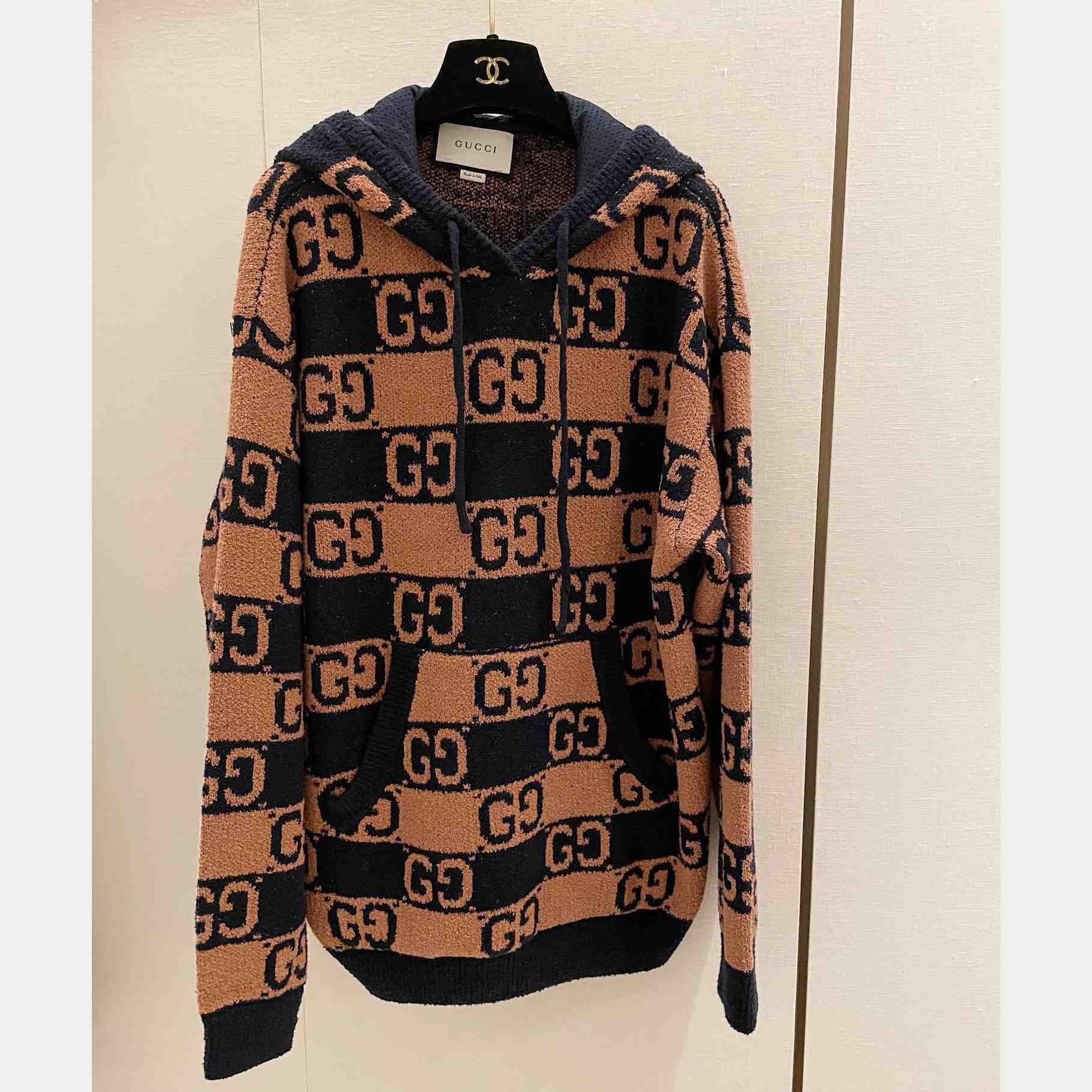 Gucci GG Cotton Jacquard Hooded Jumper  - EUR FASHION