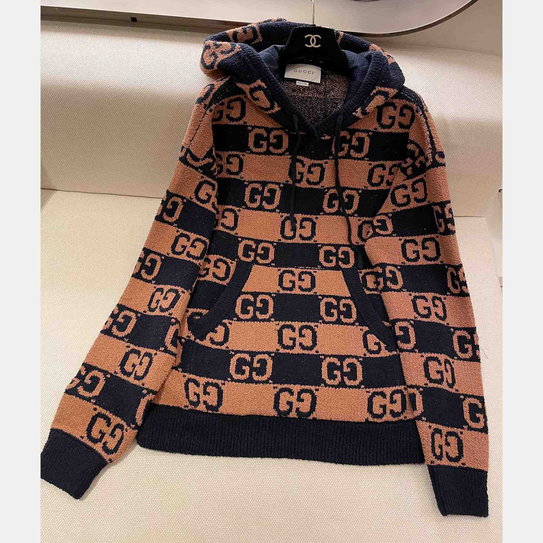 Gucci GG Cotton Jacquard Hooded Jumper  - EUR FASHION