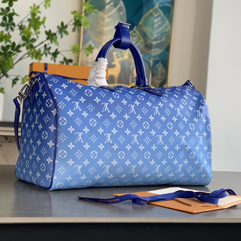 Louis Vuitton Keepall Bandouliere Clouds Monogram 50 Blue - EUR FASHION