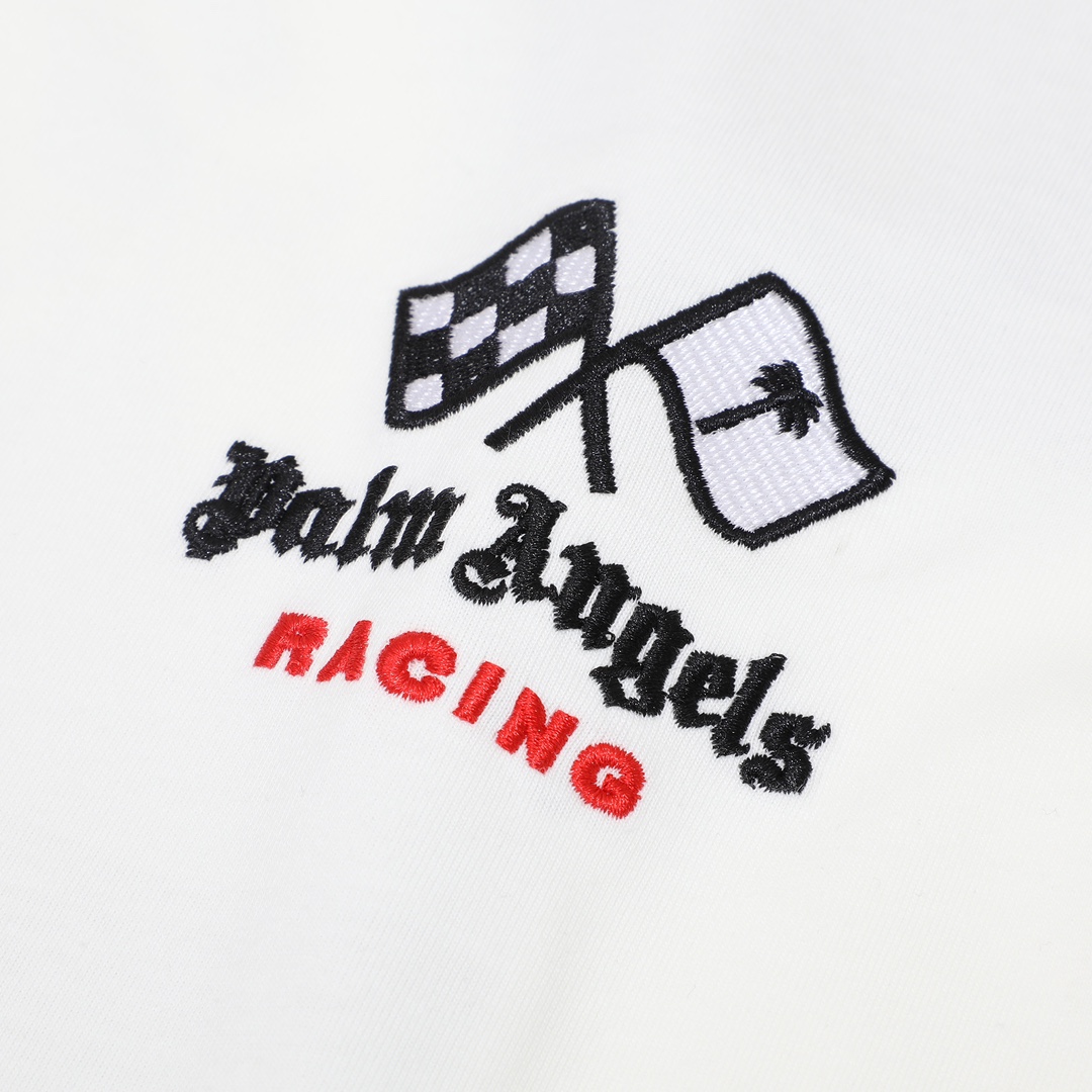  Palm Angels T-Shirt Racing Helmet White - EUR FASHION