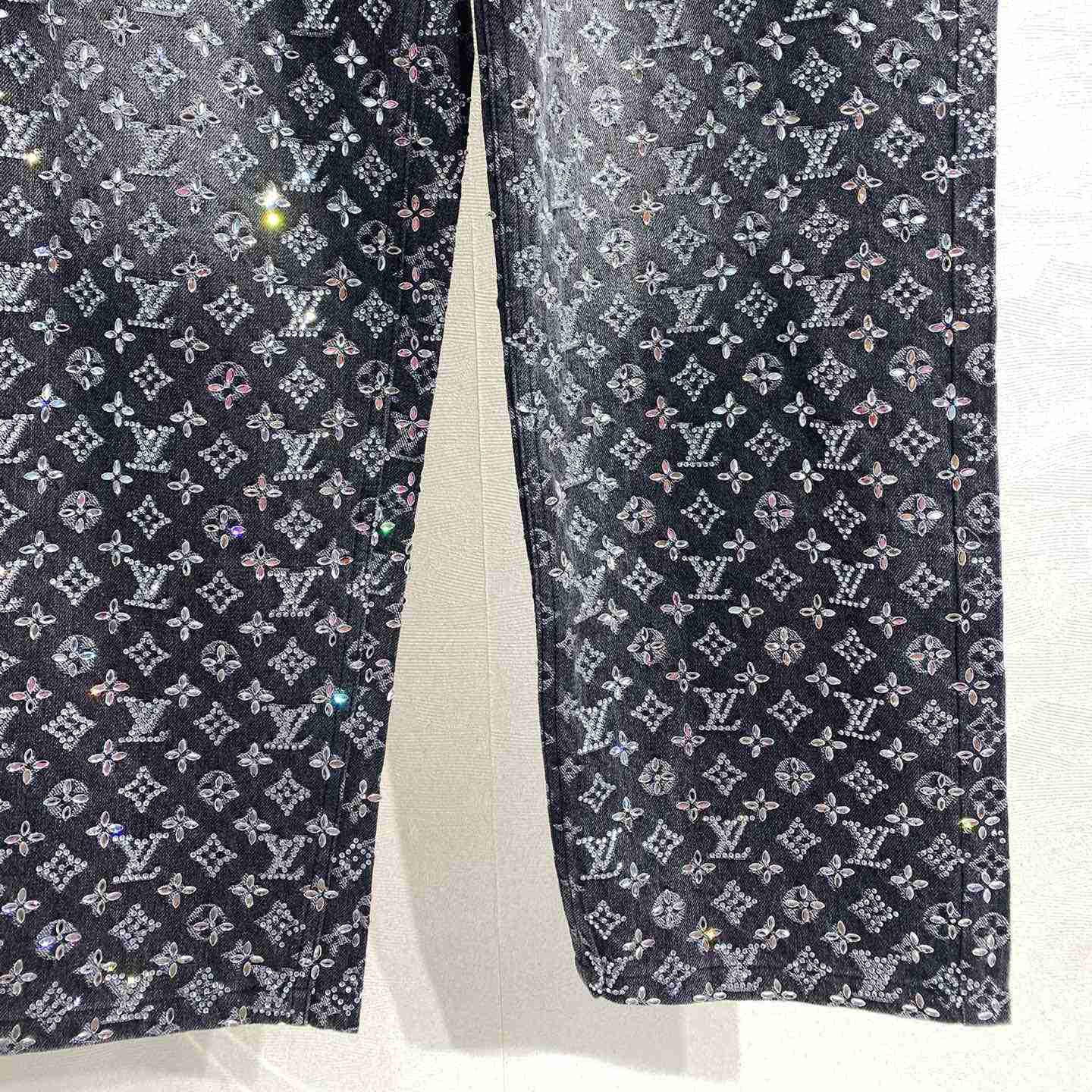 Louis Vuitton Embroidered Monogram Baggy Denim Pants   1ABY8N - EUR FASHION