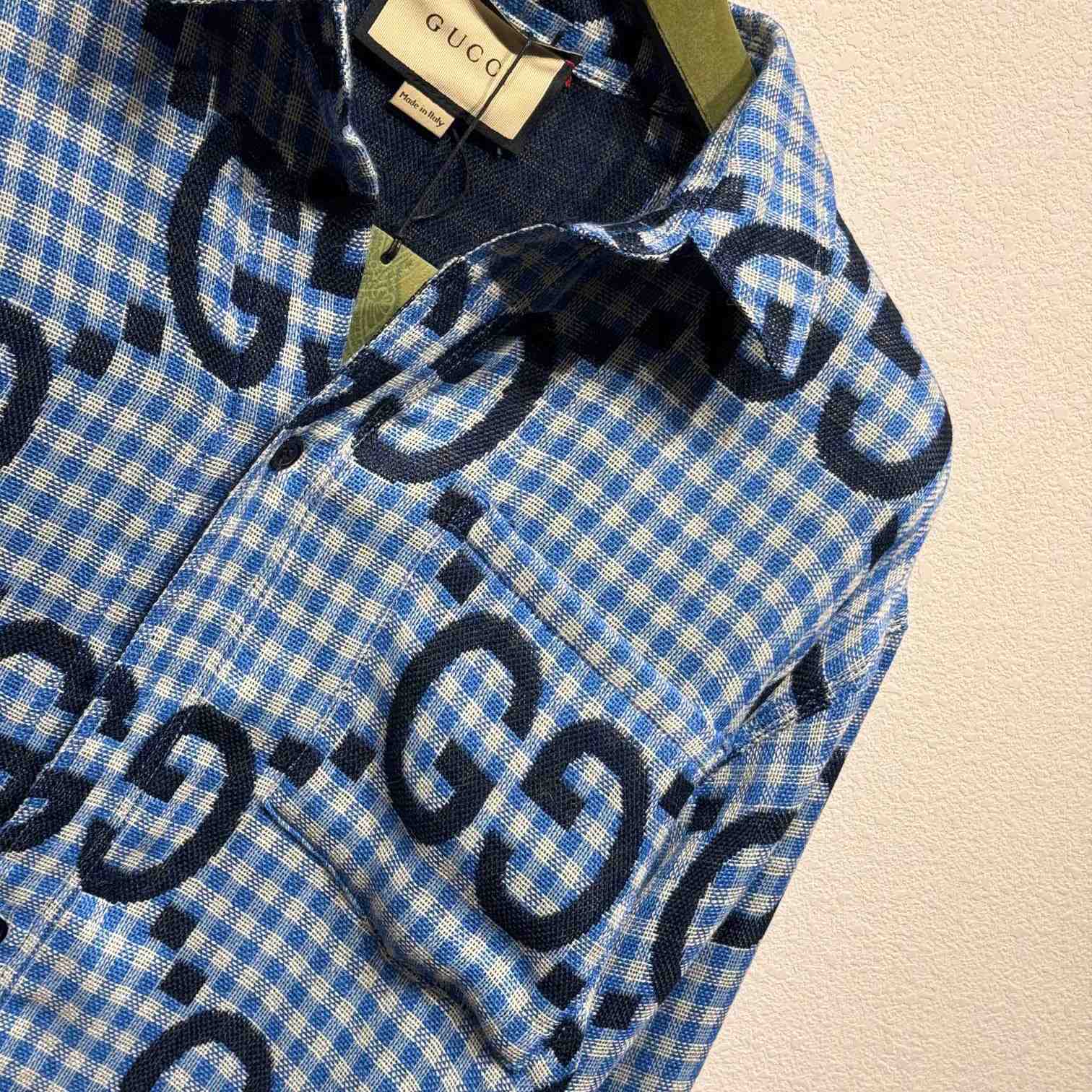 Gucci Jumbo GG Checked Wool Shirt - EUR FASHION