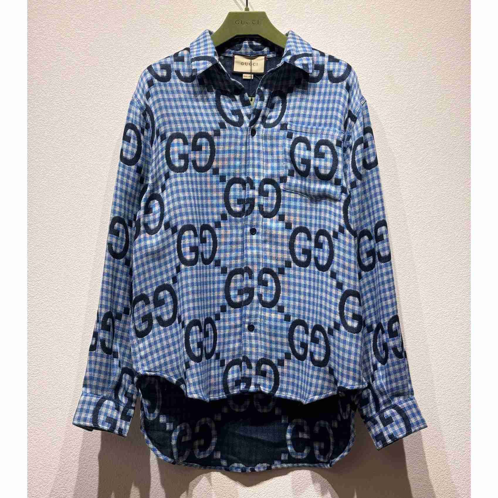 Gucci Jumbo GG Checked Wool Shirt - EUR FASHION