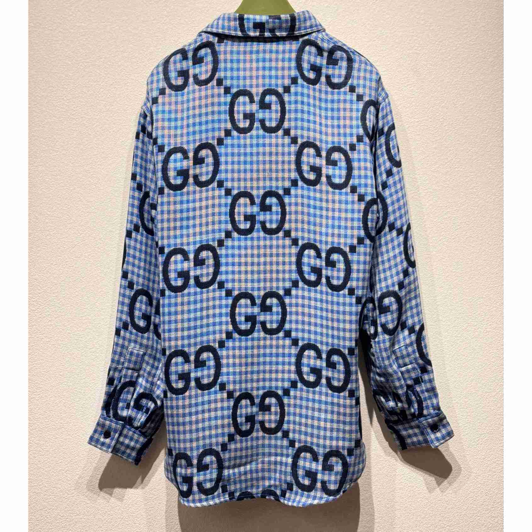 Gucci Jumbo GG Checked Wool Shirt - EUR FASHION