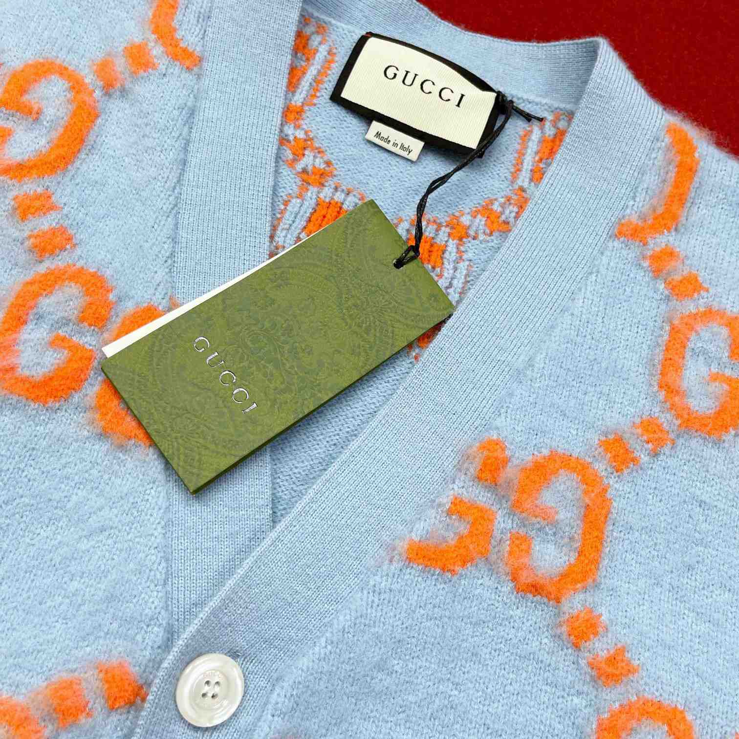 Gucci Wool Cardigan With GG Intarsia - EUR FASHION