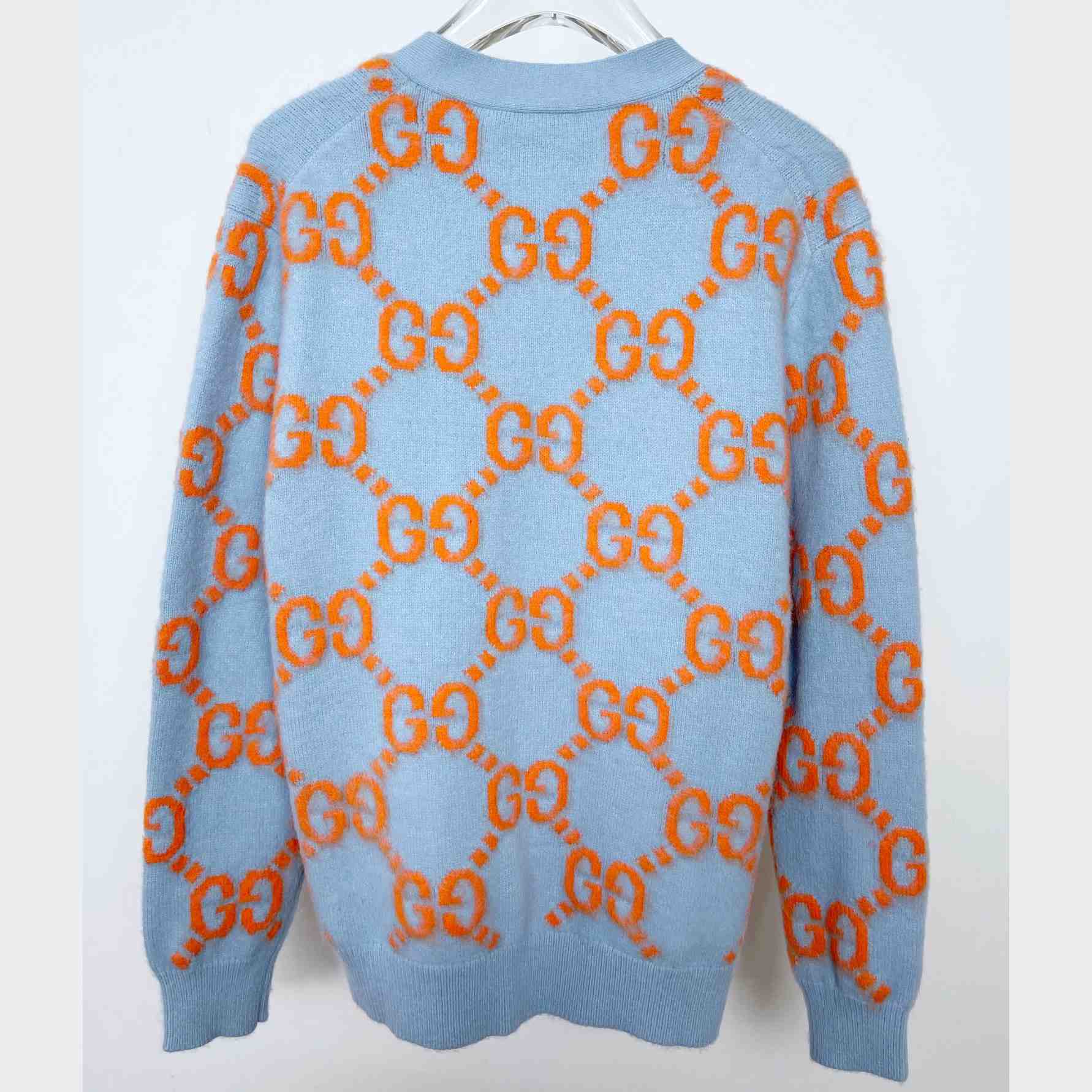 Gucci Wool Cardigan With GG Intarsia - EUR FASHION