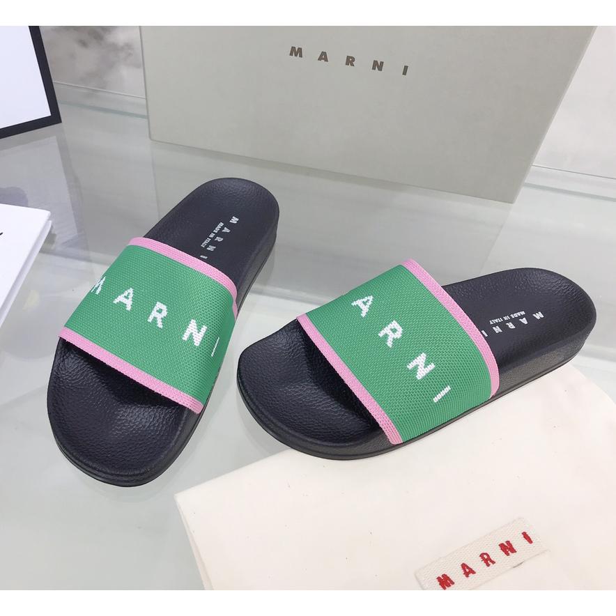 Marni Intarsia-knit Flat Slides - EUR FASHION