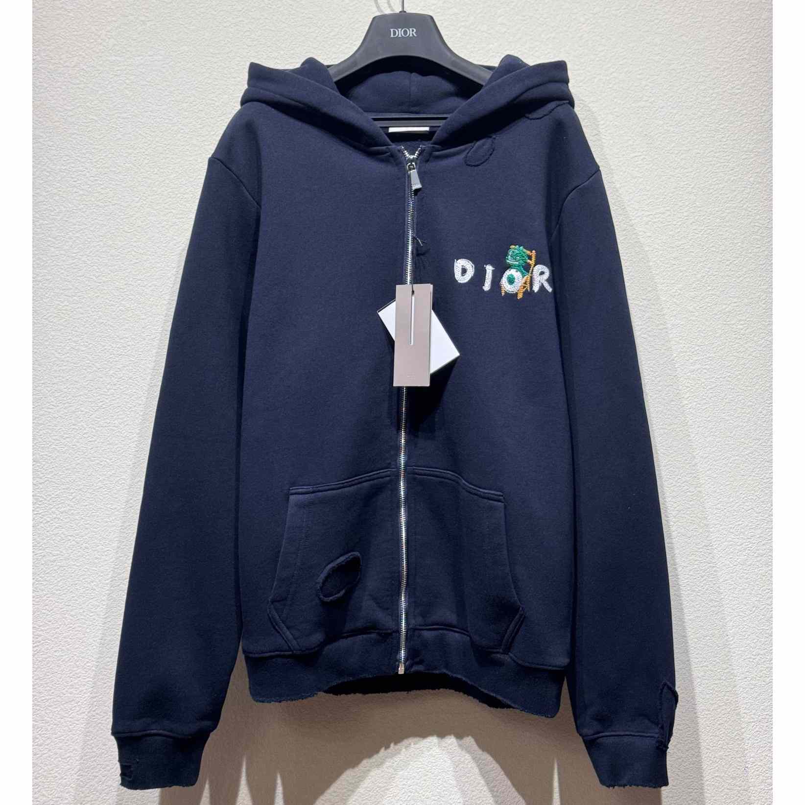 Dior And Otani Workshop Zipped Hooded Sweatshirt - EUR FASHION