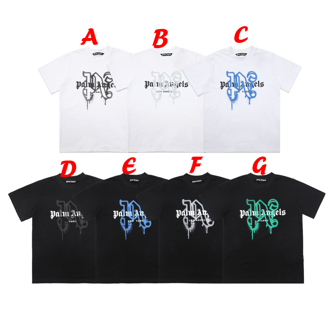  Palm Angels Monogram Spray City T-Shirt Paris - EUR FASHION