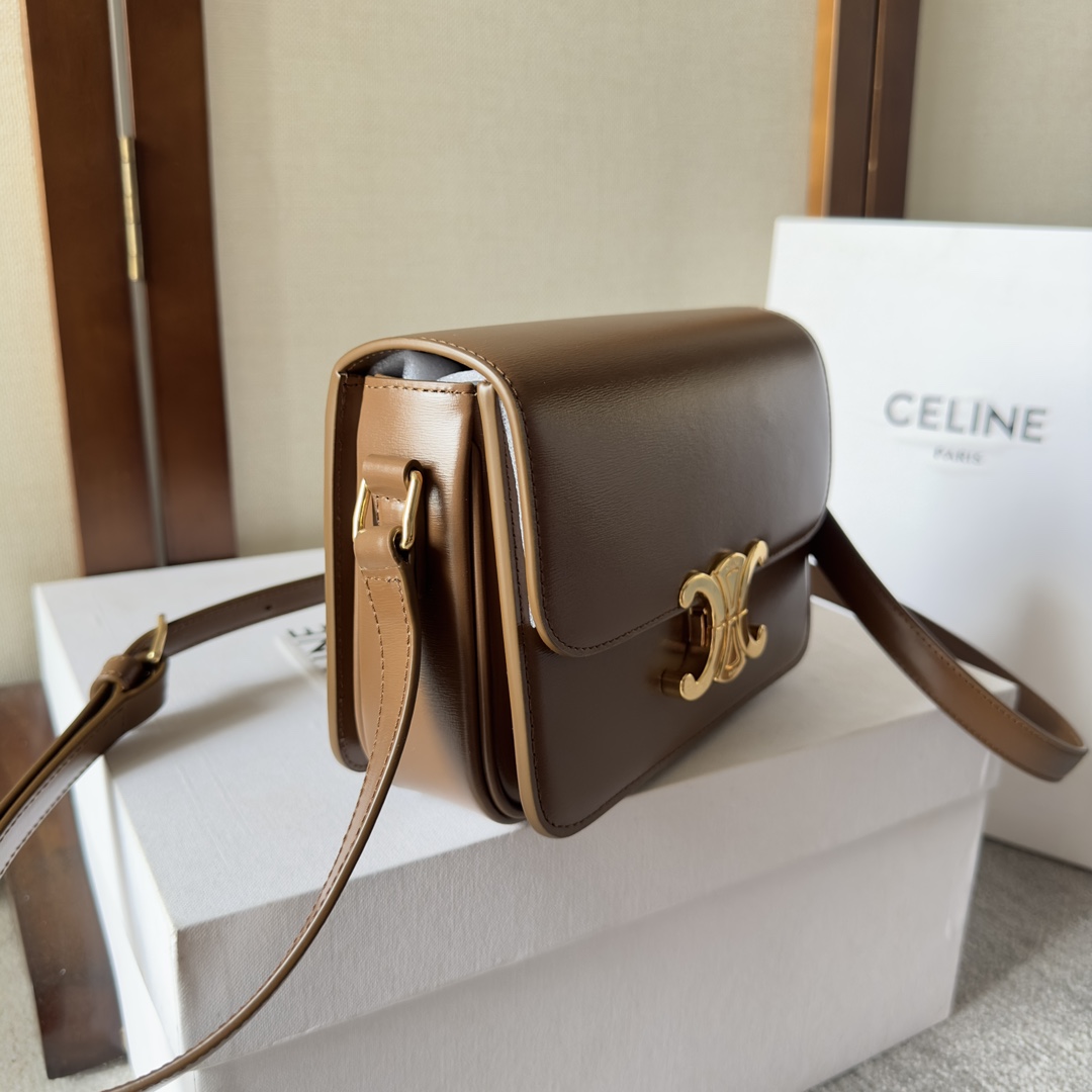 Celine Teen Triomphe Bag In Natural Calfskin - EUR FASHION