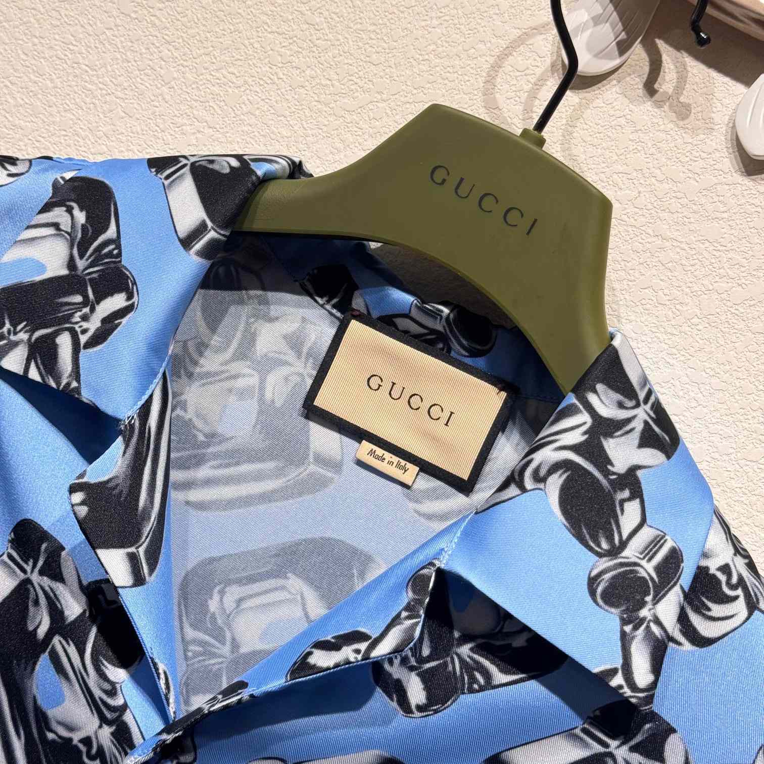 Gucci 3D Glass Horsebit Print Silk Shirt - EUR FASHION