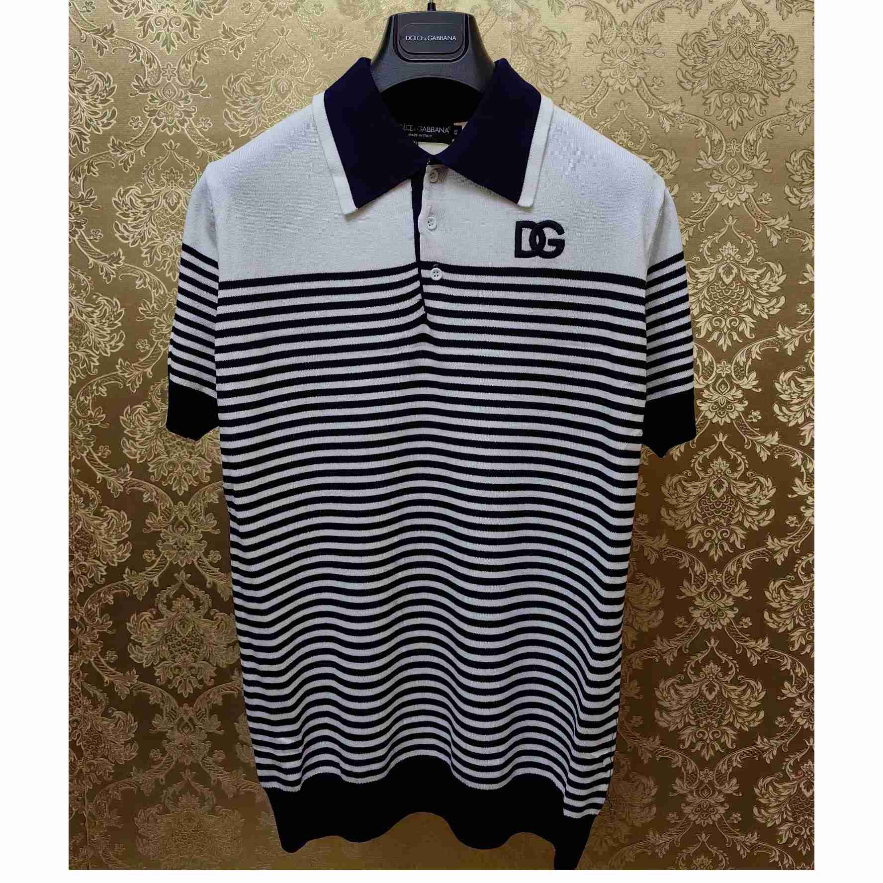 Dolce & Gabbana Striped Polo-shirt With DG Patch - EUR FASHION