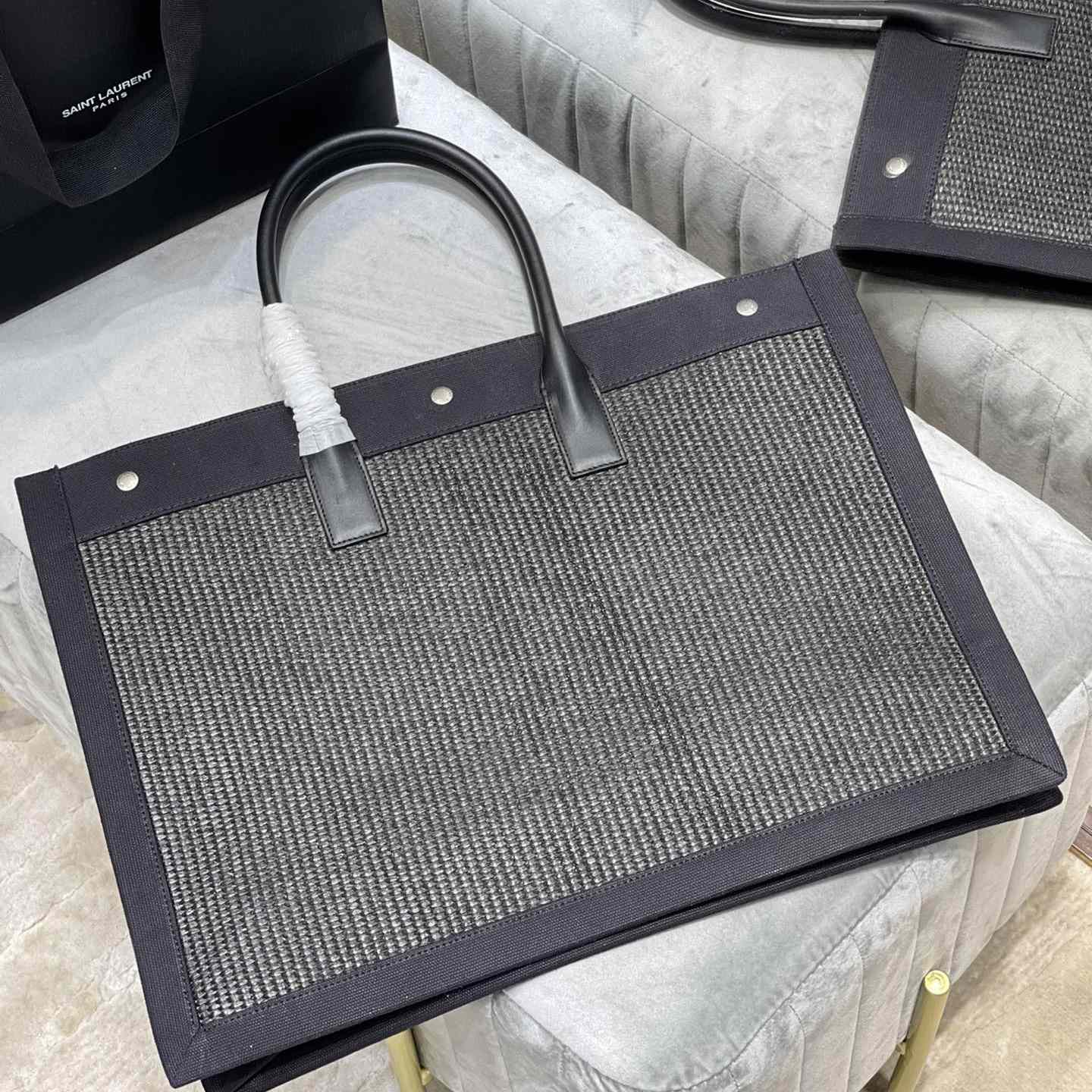 Saint Laurent Rive Gauche Woven Tote Bag   48×36×16cm - EUR FASHION