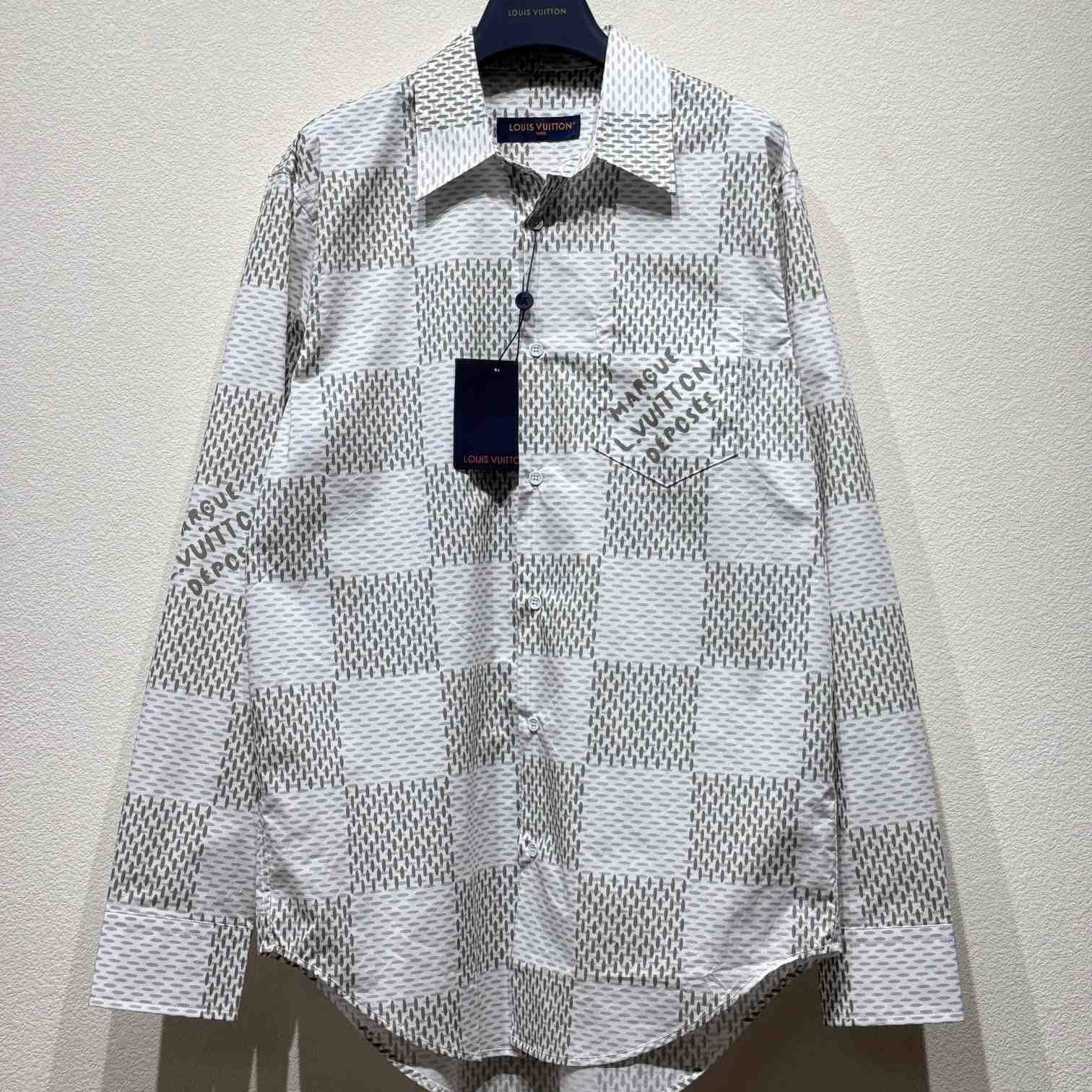 Louis Vuitton Damier Long-Sleeved Classic Cotton Shirt   1AFJDA - EUR FASHION