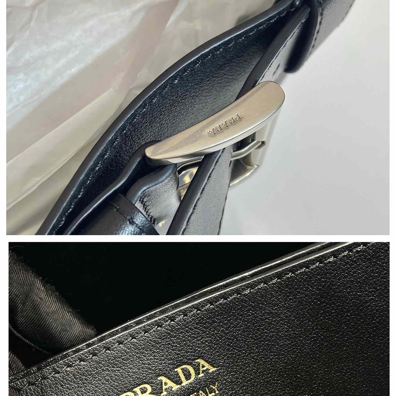 Prada Buckle Large Leather Handbag With Belt - EUR FASHION