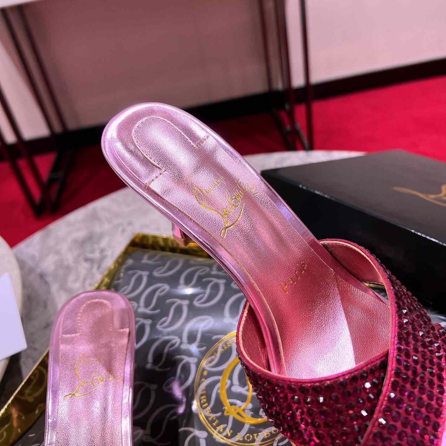 Christian Louboutin Mariza Is Back Strass 85mm Mules Sandals - EUR FASHION