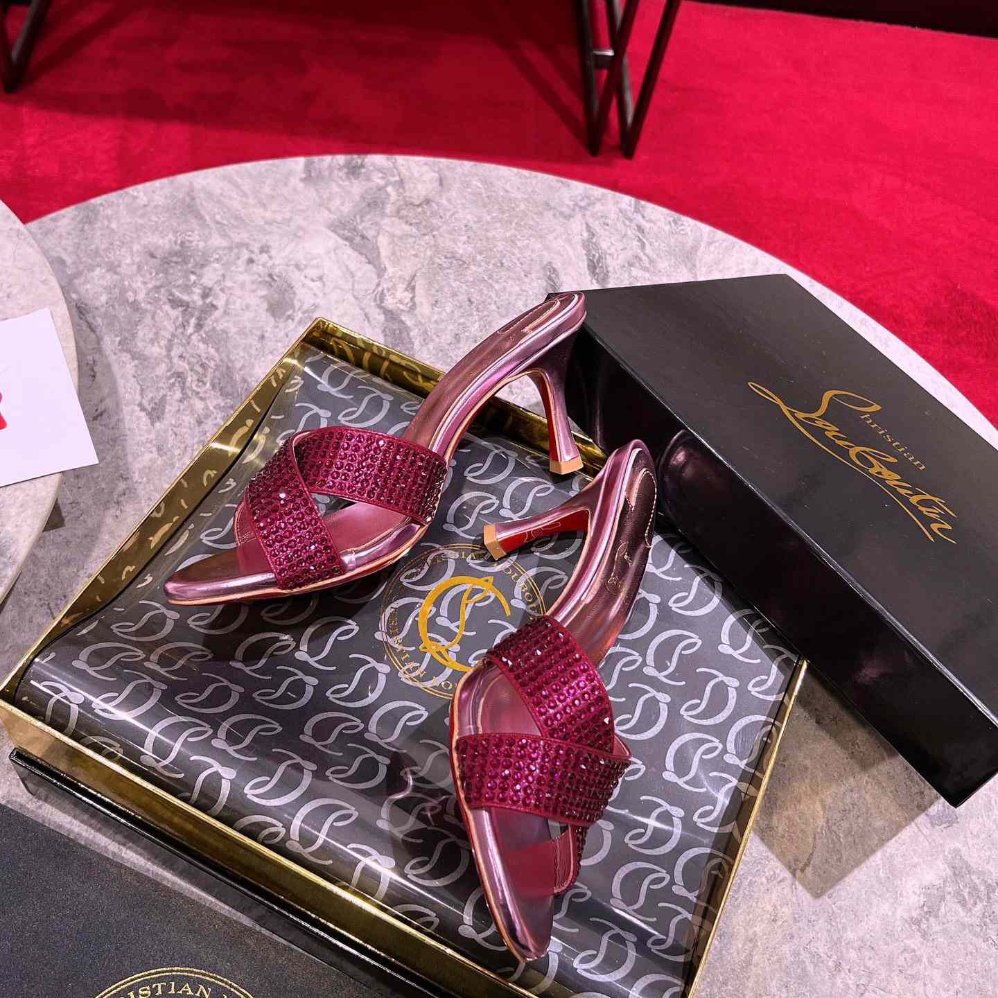Christian Louboutin Mariza Is Back Strass 85mm Mules Sandals - EUR FASHION